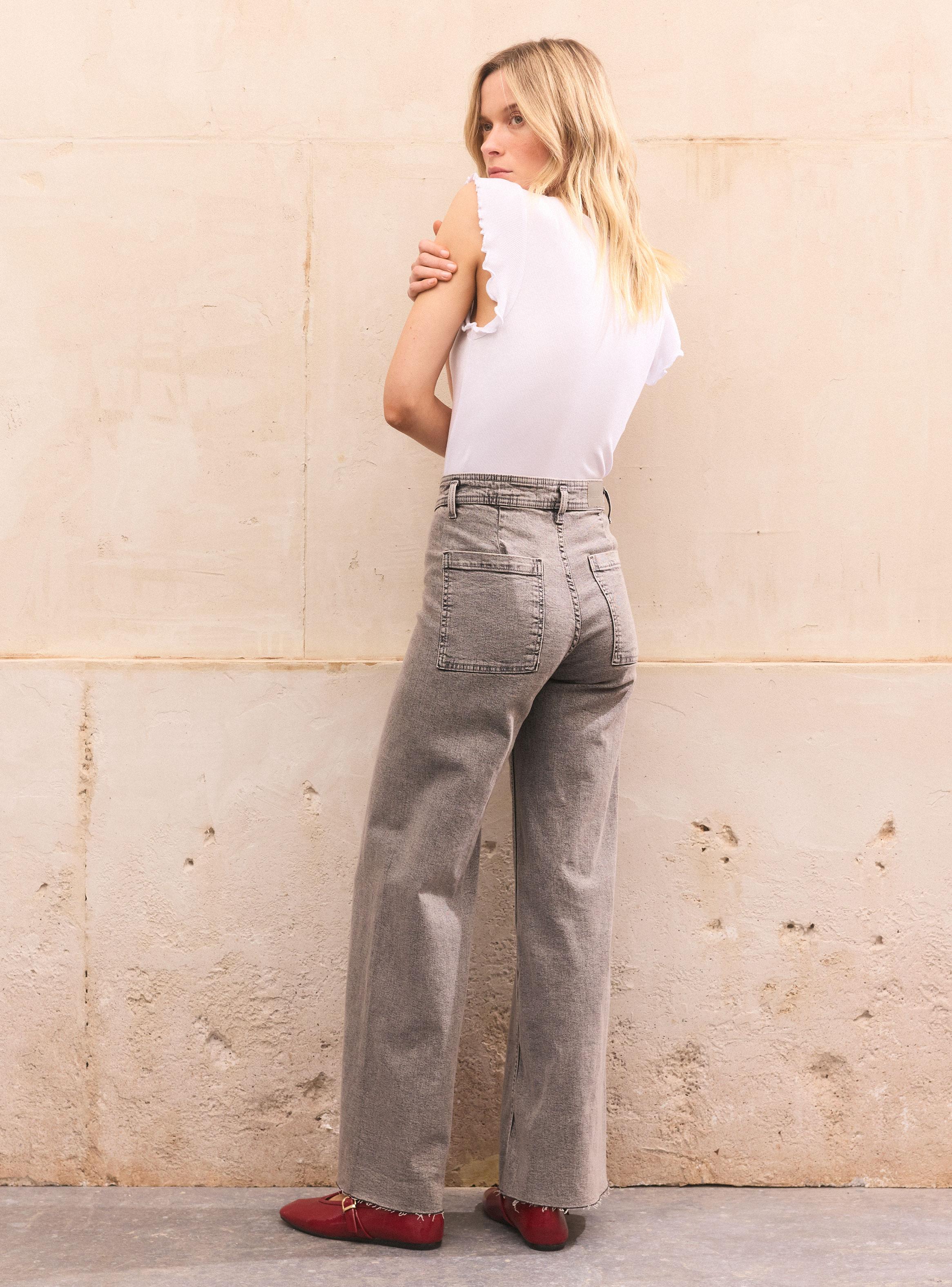 Jeans Wide Leg Color sin Costura Costado-5