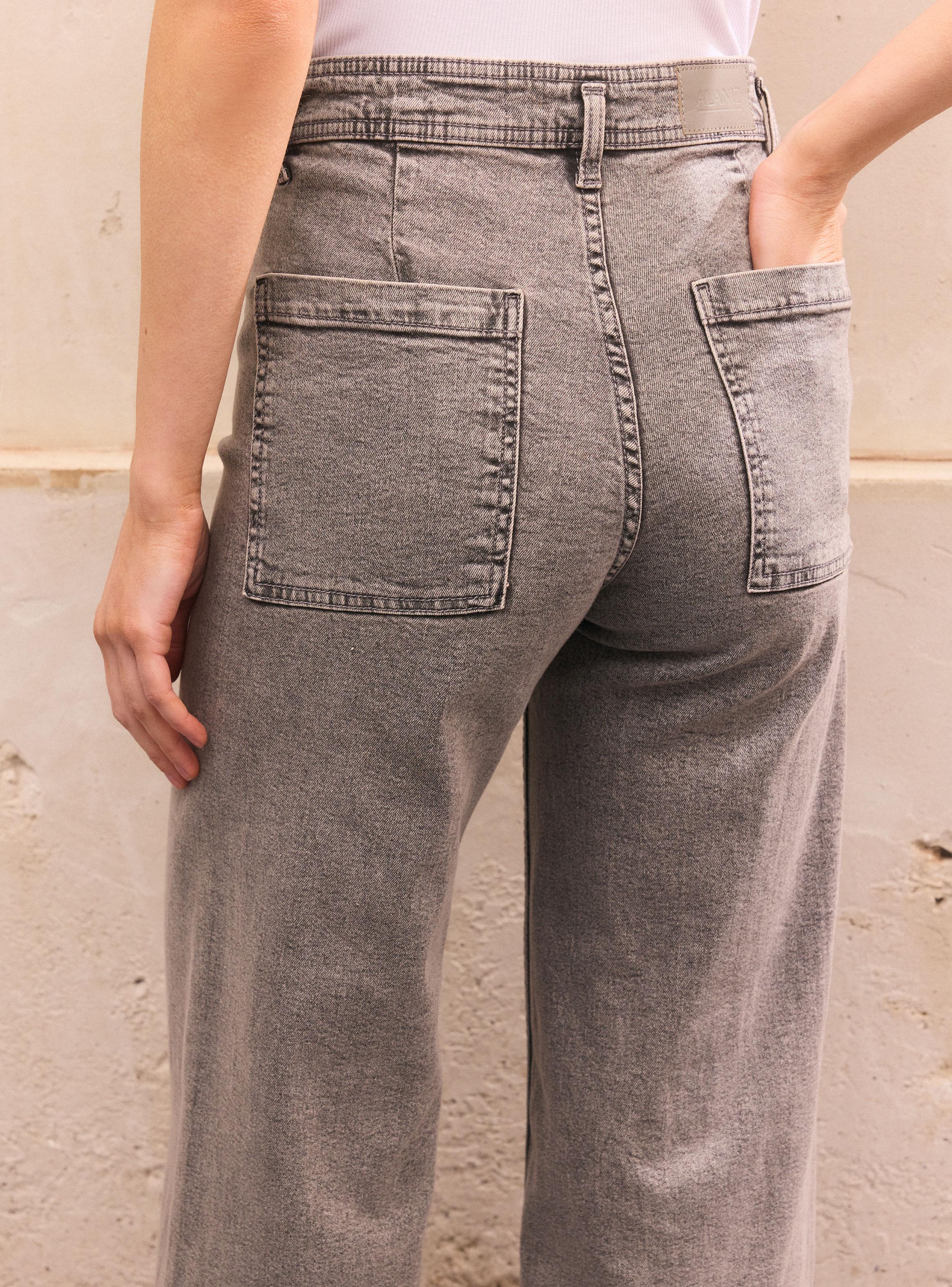 Jeans Wide Leg Color sin Costura Costado-3