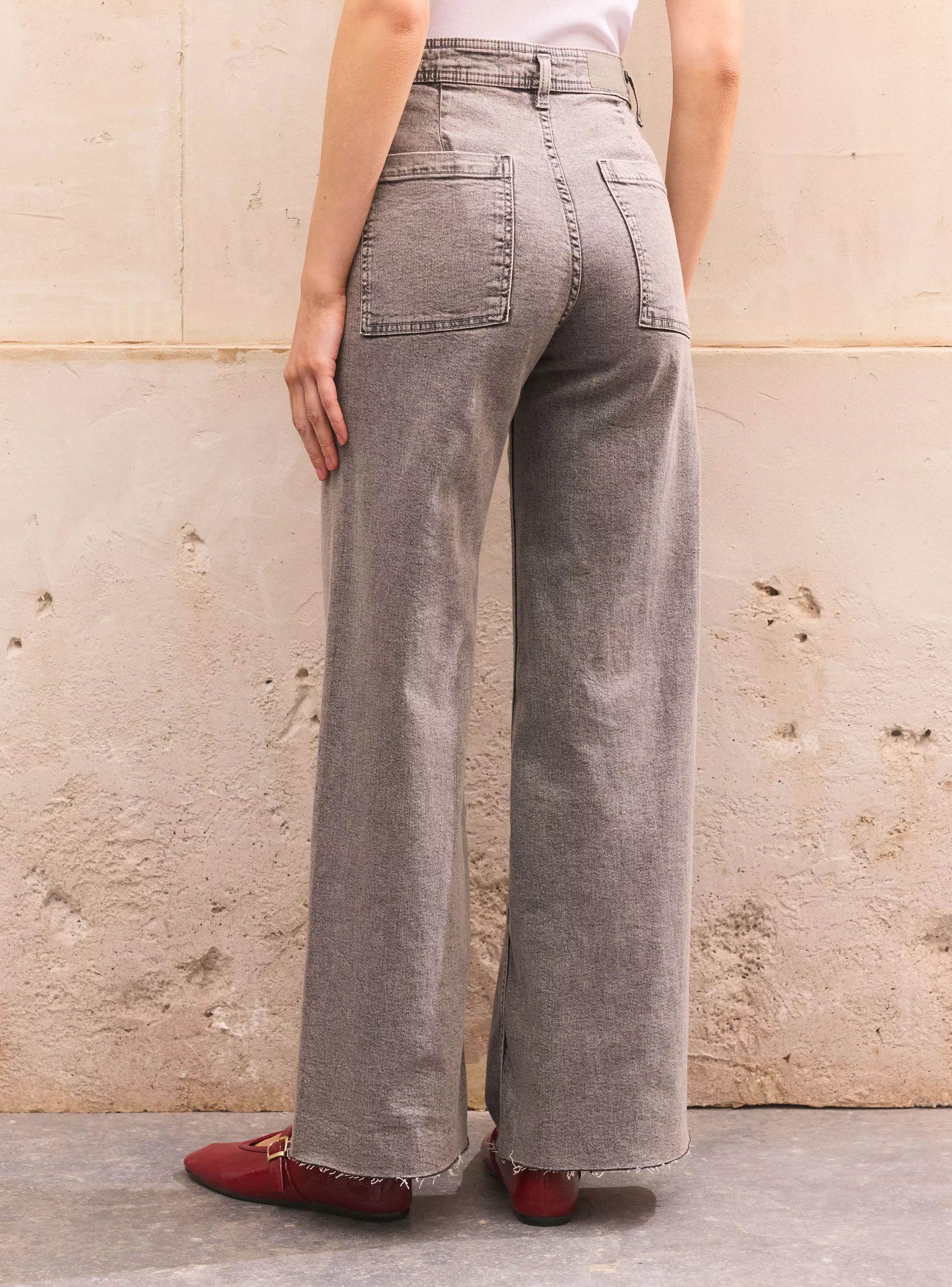 Jeans Wide Leg Color sin Costura Costado-1