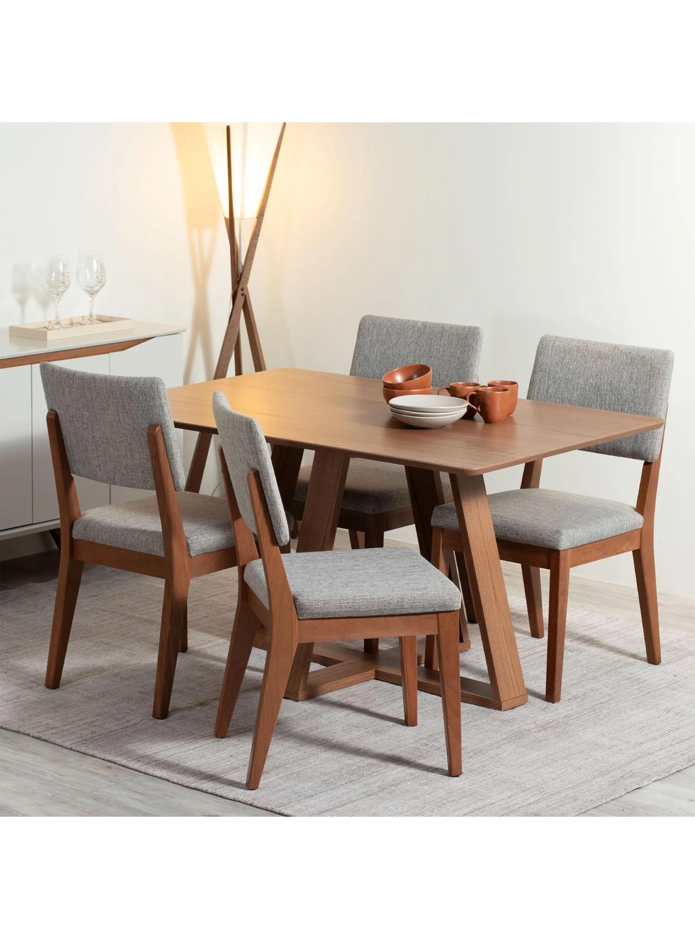 Comedor Avena 1.35 Beige + 4 Sillas Ella-3