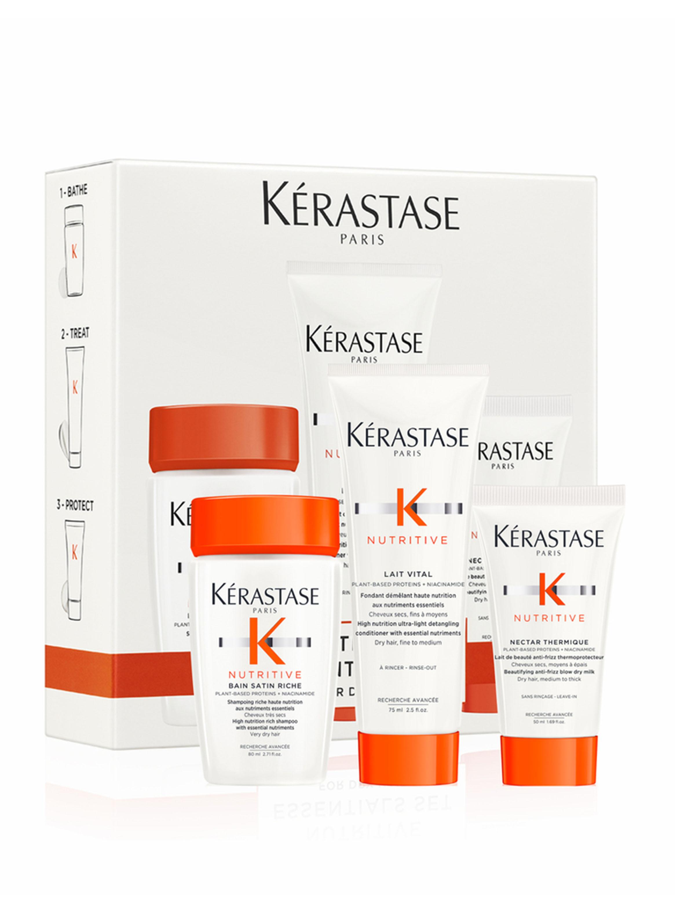 Set Cabello Seco Nutritive Shampoo 80ml + Acondicionador 75ml + Crema 50ml Kérastase-0