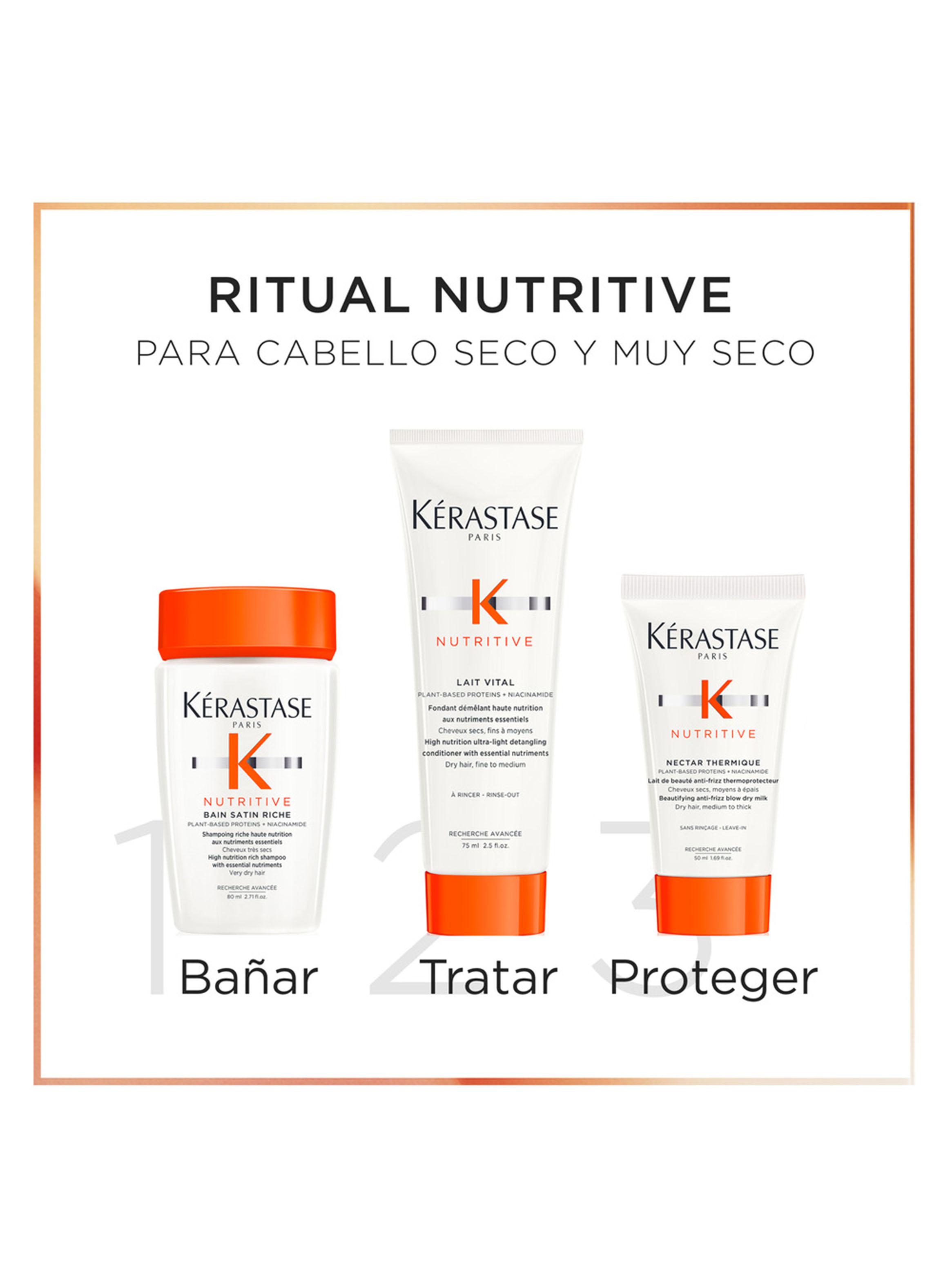 Set Cabello Seco Nutritive Shampoo 80ml + Acondicionador 75ml + Crema 50ml Kérastase-1
