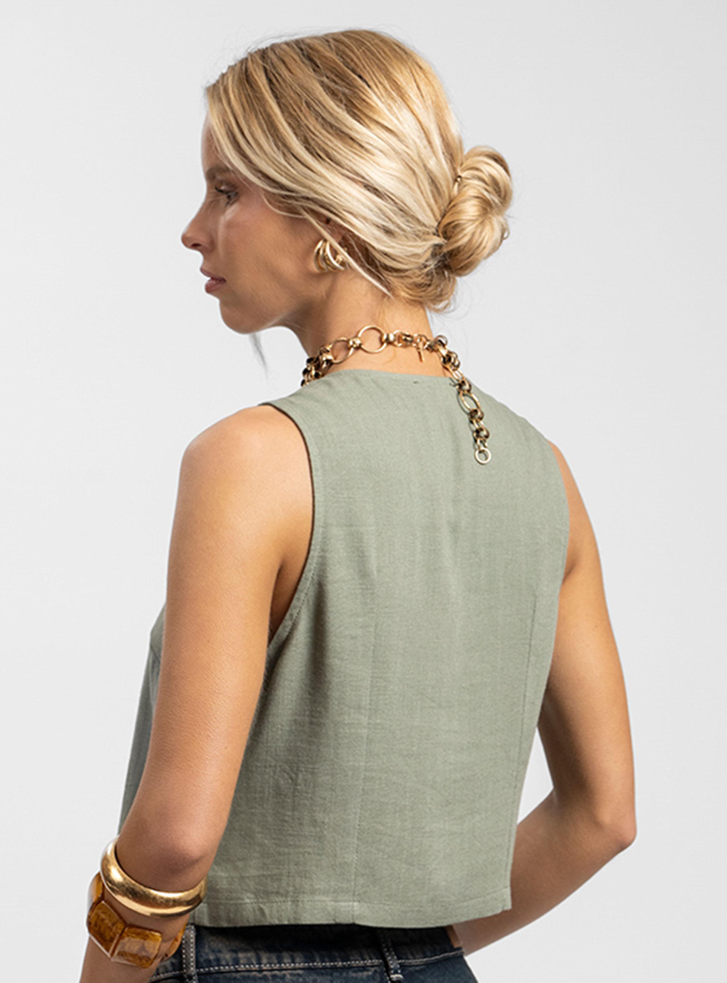 Vest Lino Pipa Verde-2