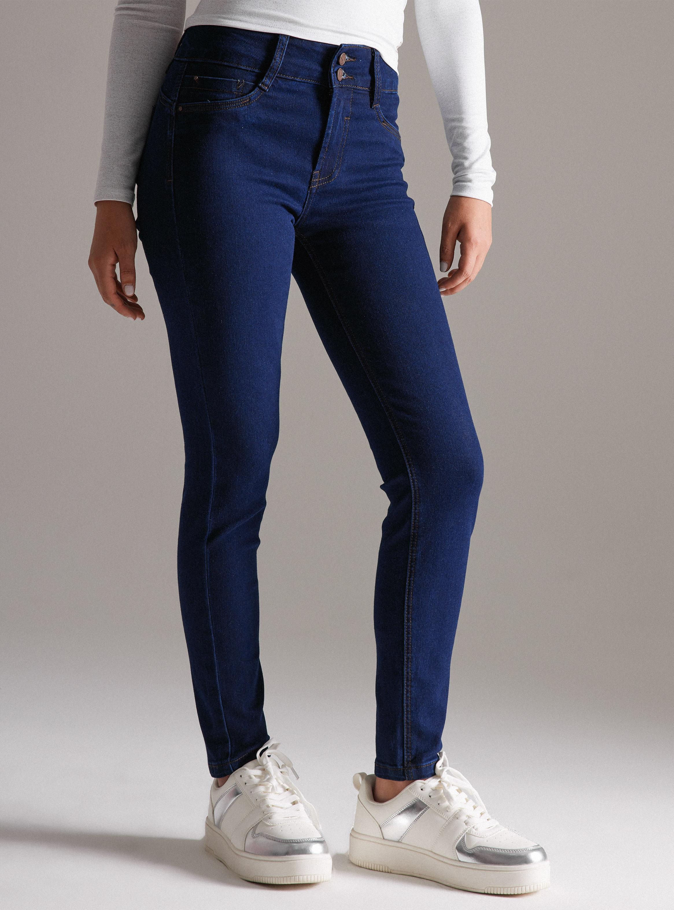 Jeans Skinny Elasticado Doble Botón-0