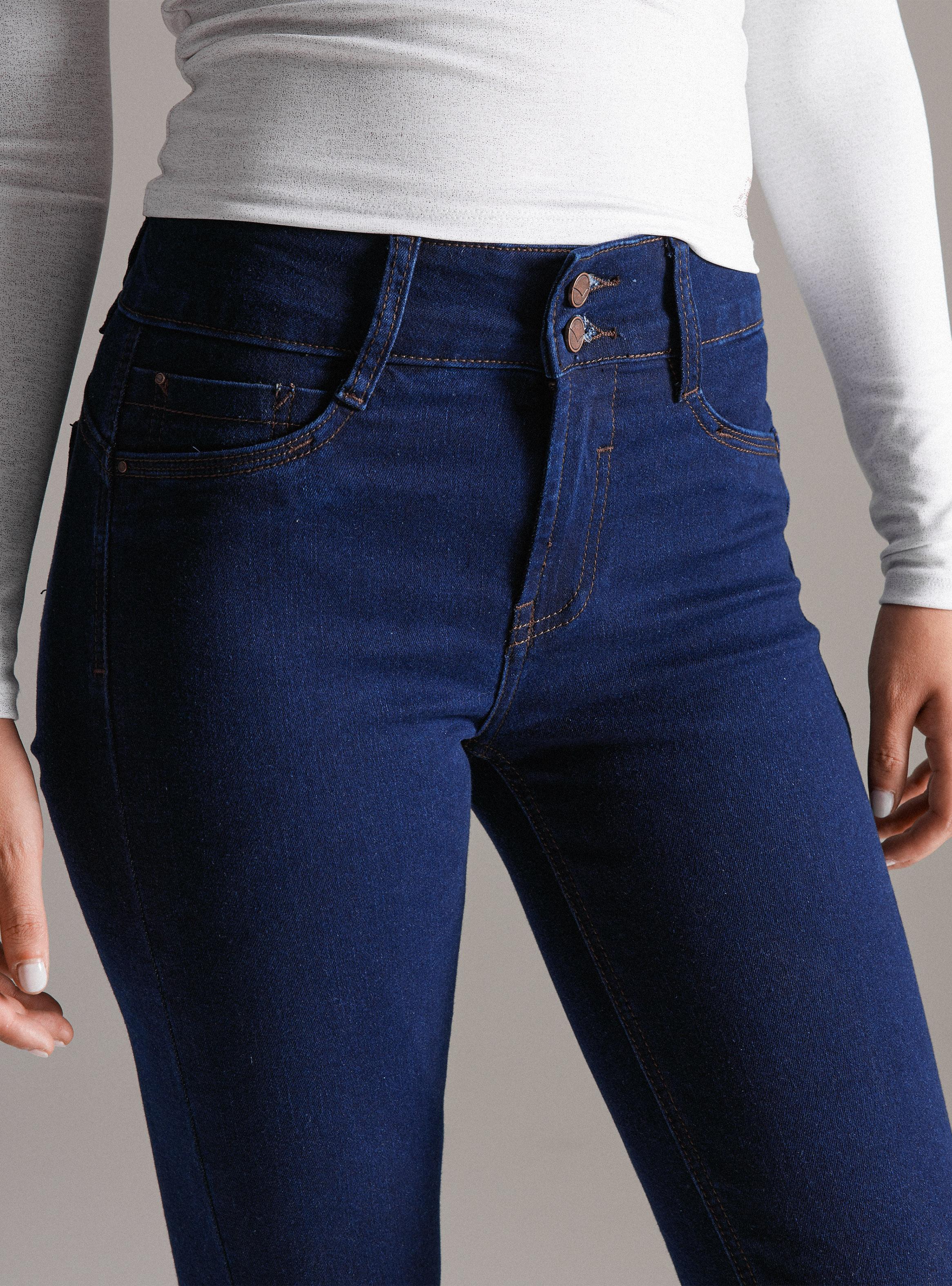 Jeans Skinny Elasticado Doble Botón-2