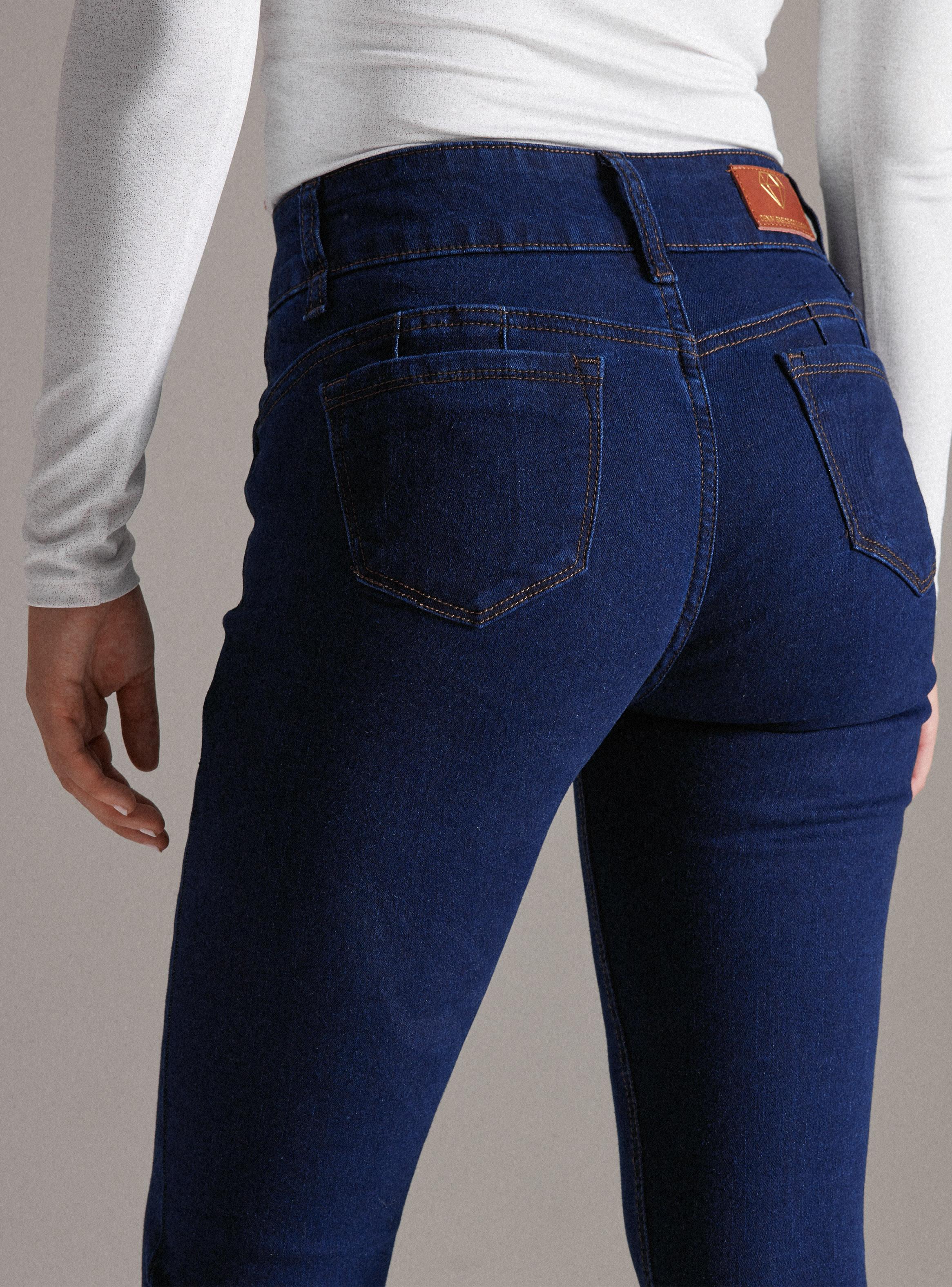 Jeans Skinny Elasticado Doble Botón-3