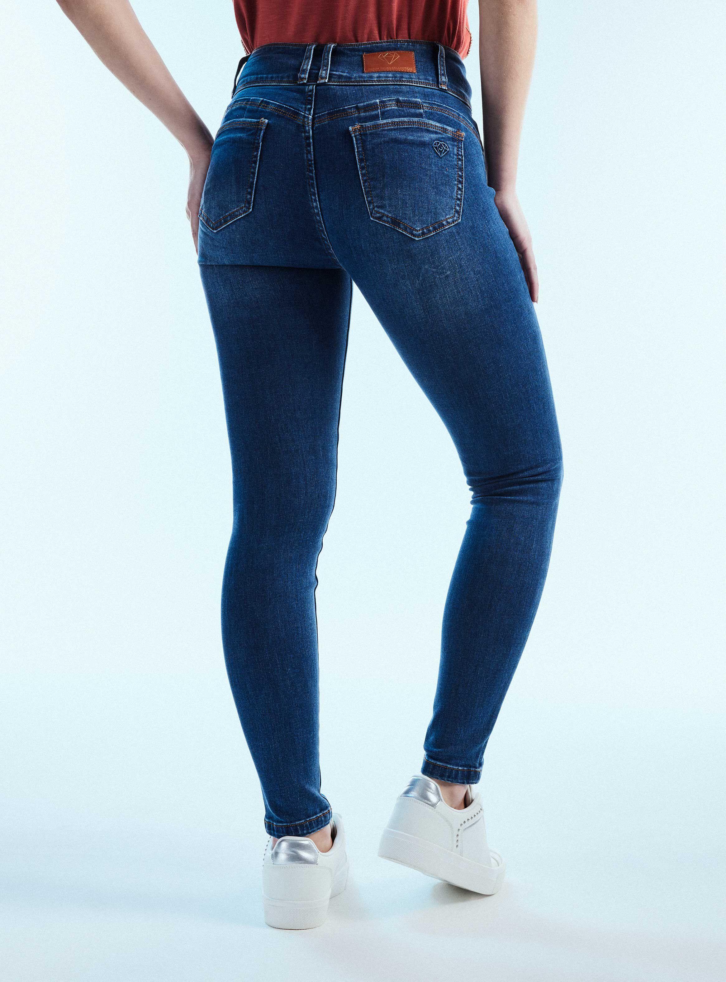 Jeans Skinny Tiro Alto 3 Botones-1