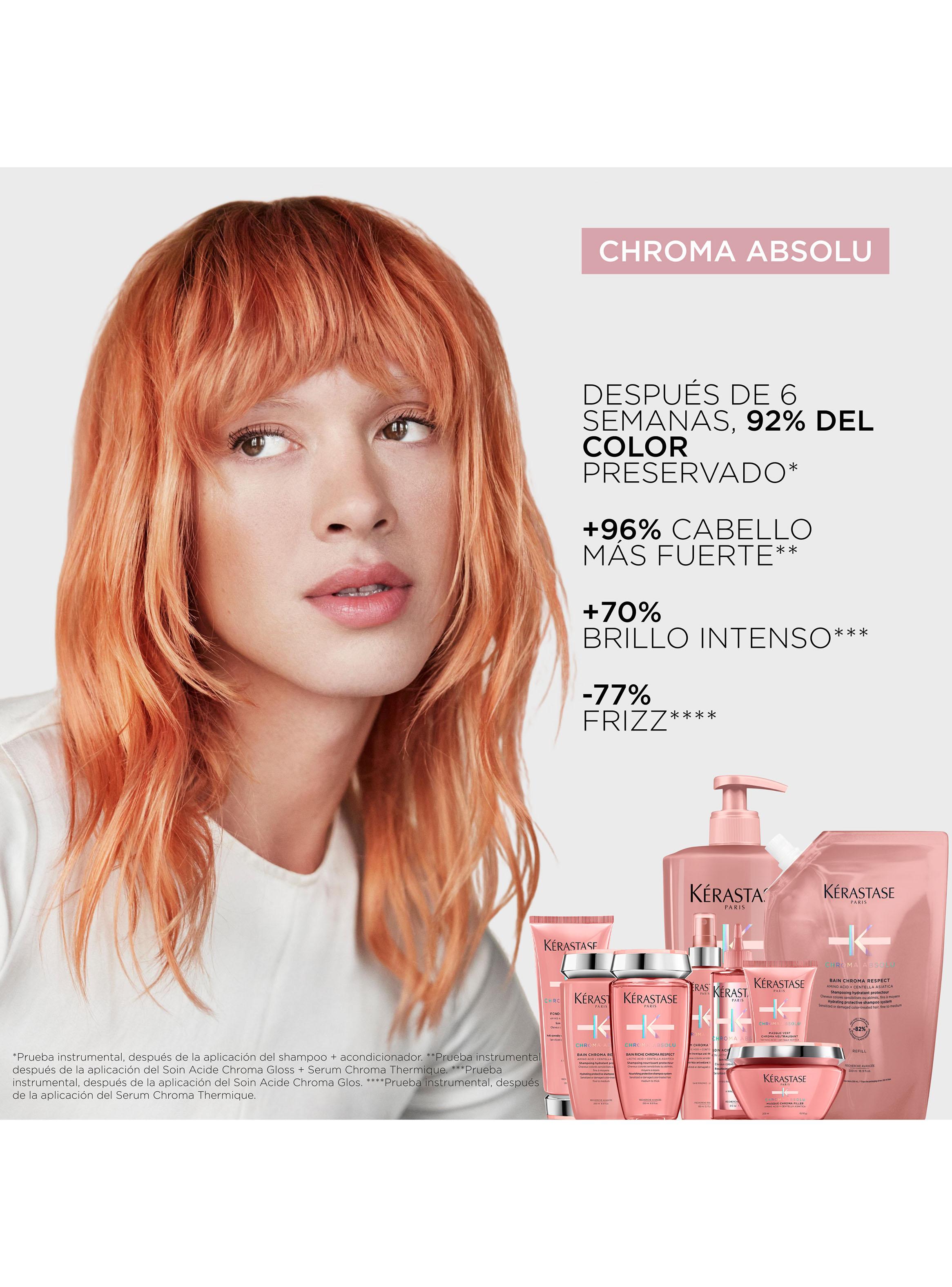 Shampoo XL Protección Del Color Cabello Fino Bain Chroma Respect Chroma Absolu 500ml-4