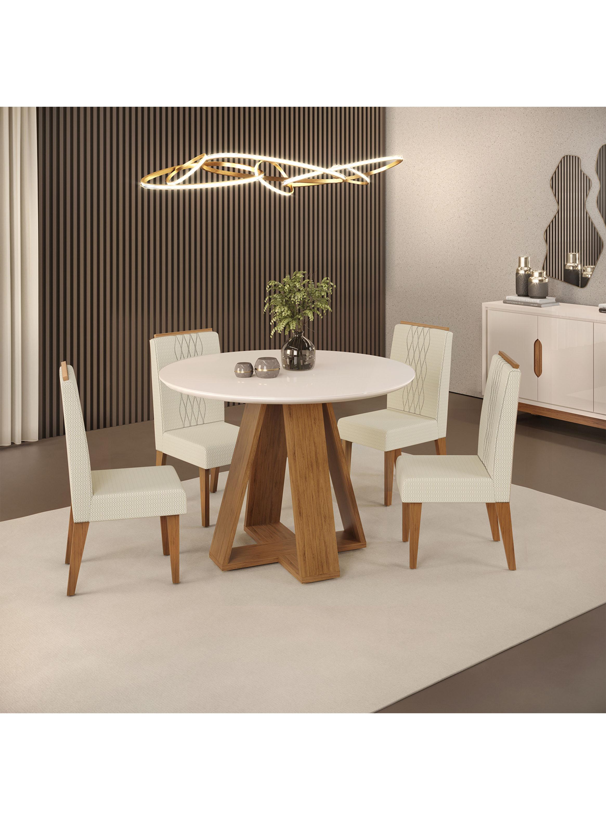 Juego Comedor Café Beige Lia + 4 Sillas-4
