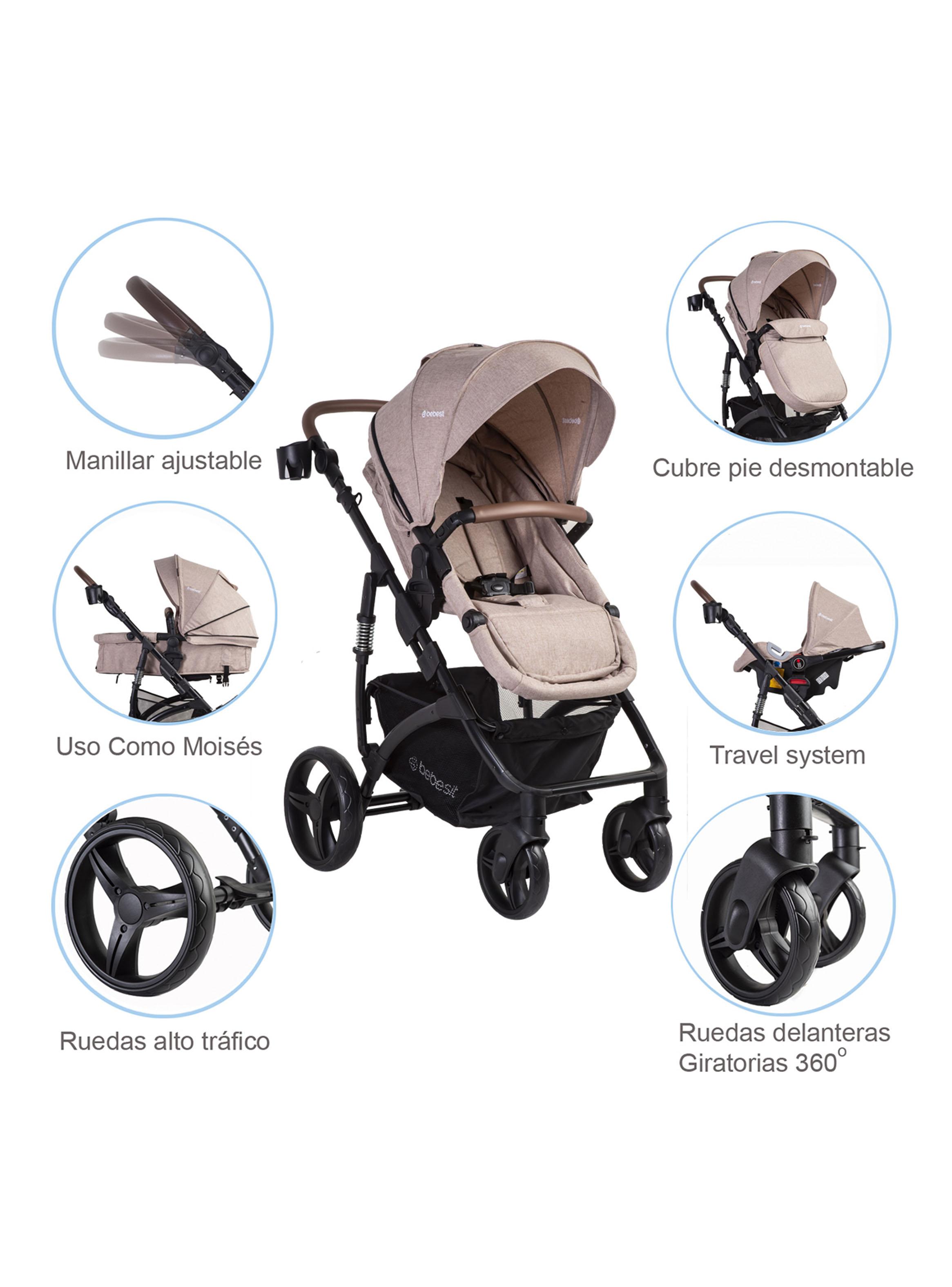 Coche Cuna Travel System Quest Lx Beige-5