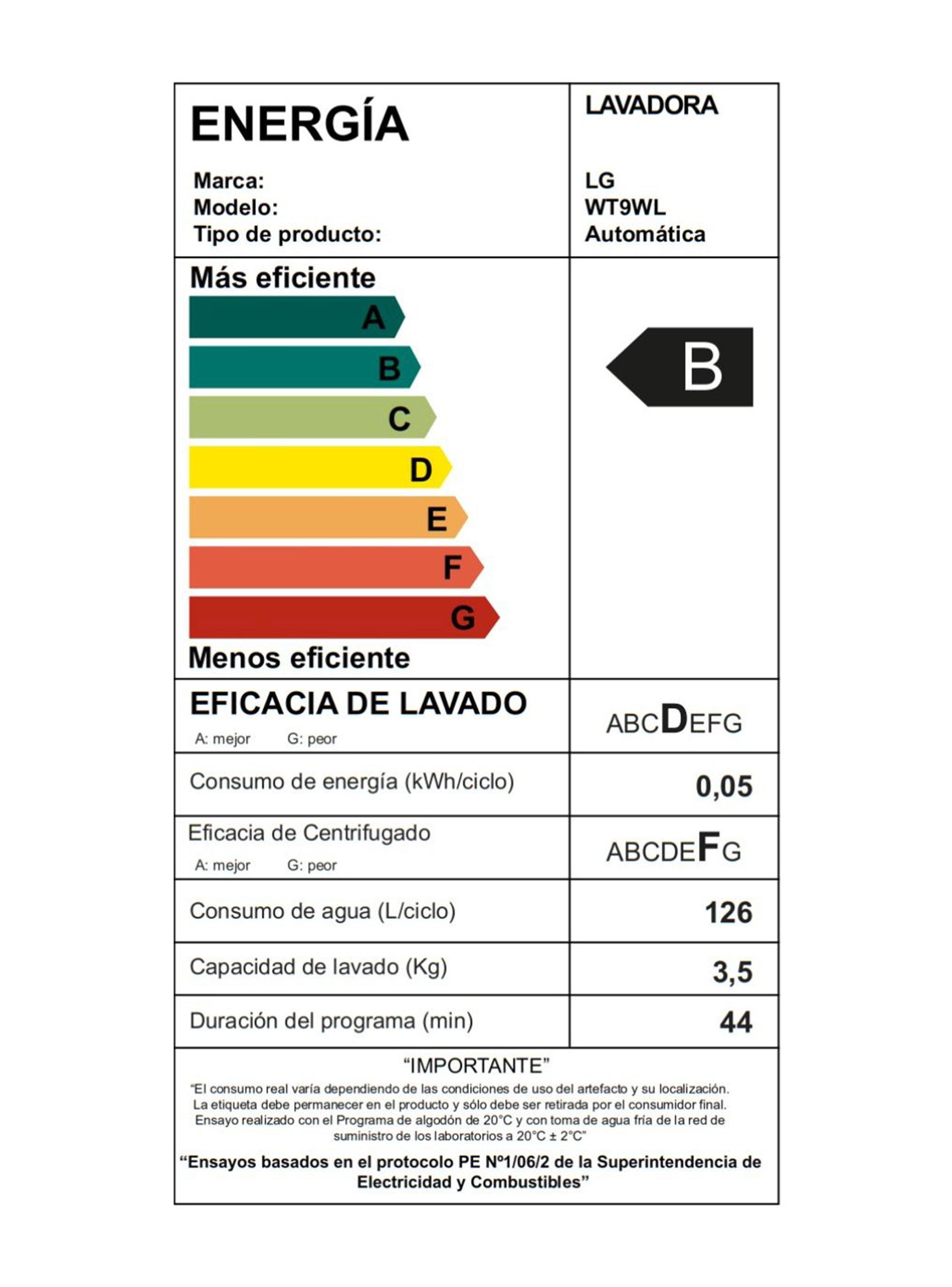 Lavadora Carga Superior 9 Kg WT9WL Blanca-10