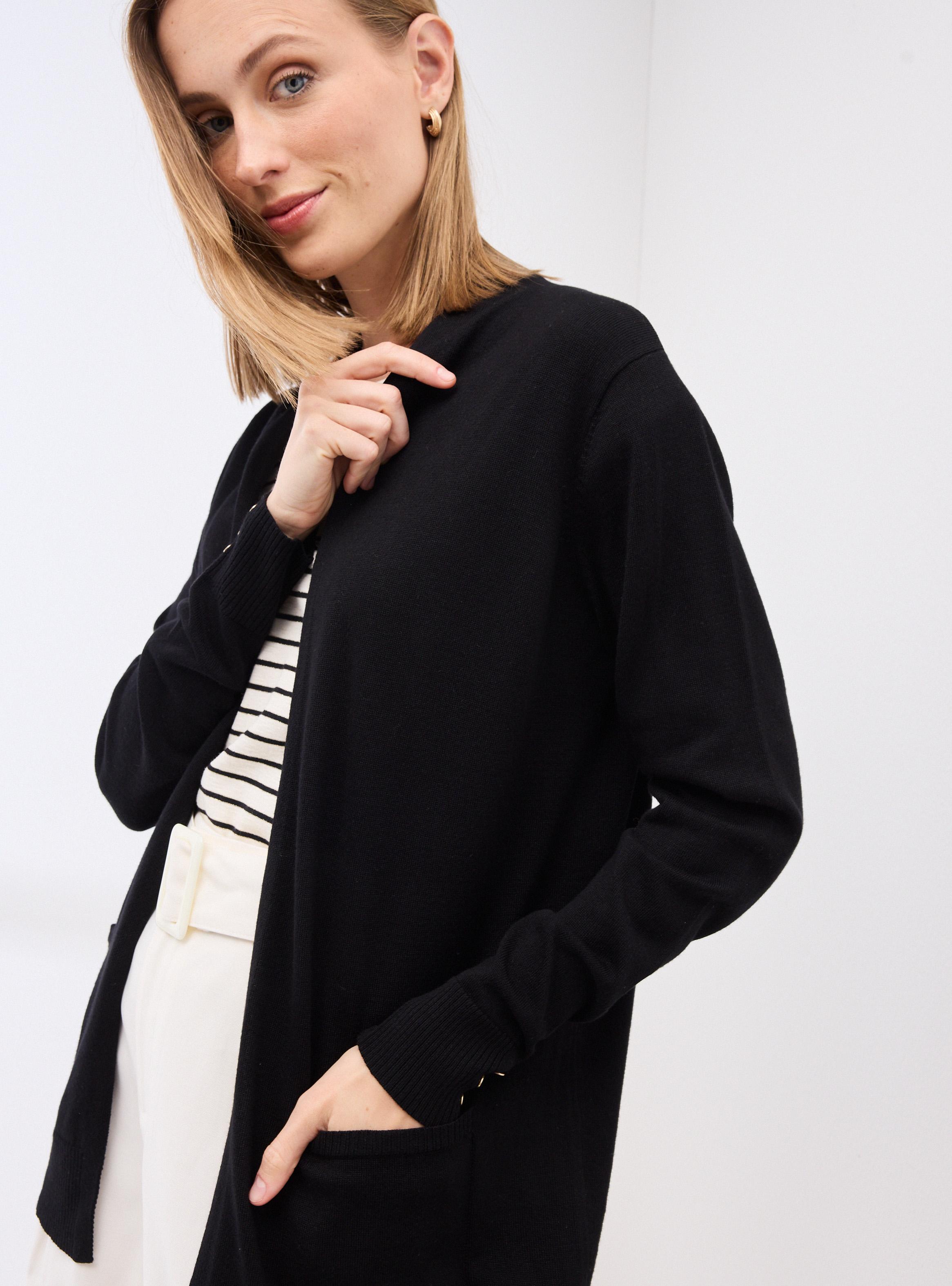 Chaleco Delgado Tipo Kimono con Bolsillos.-2