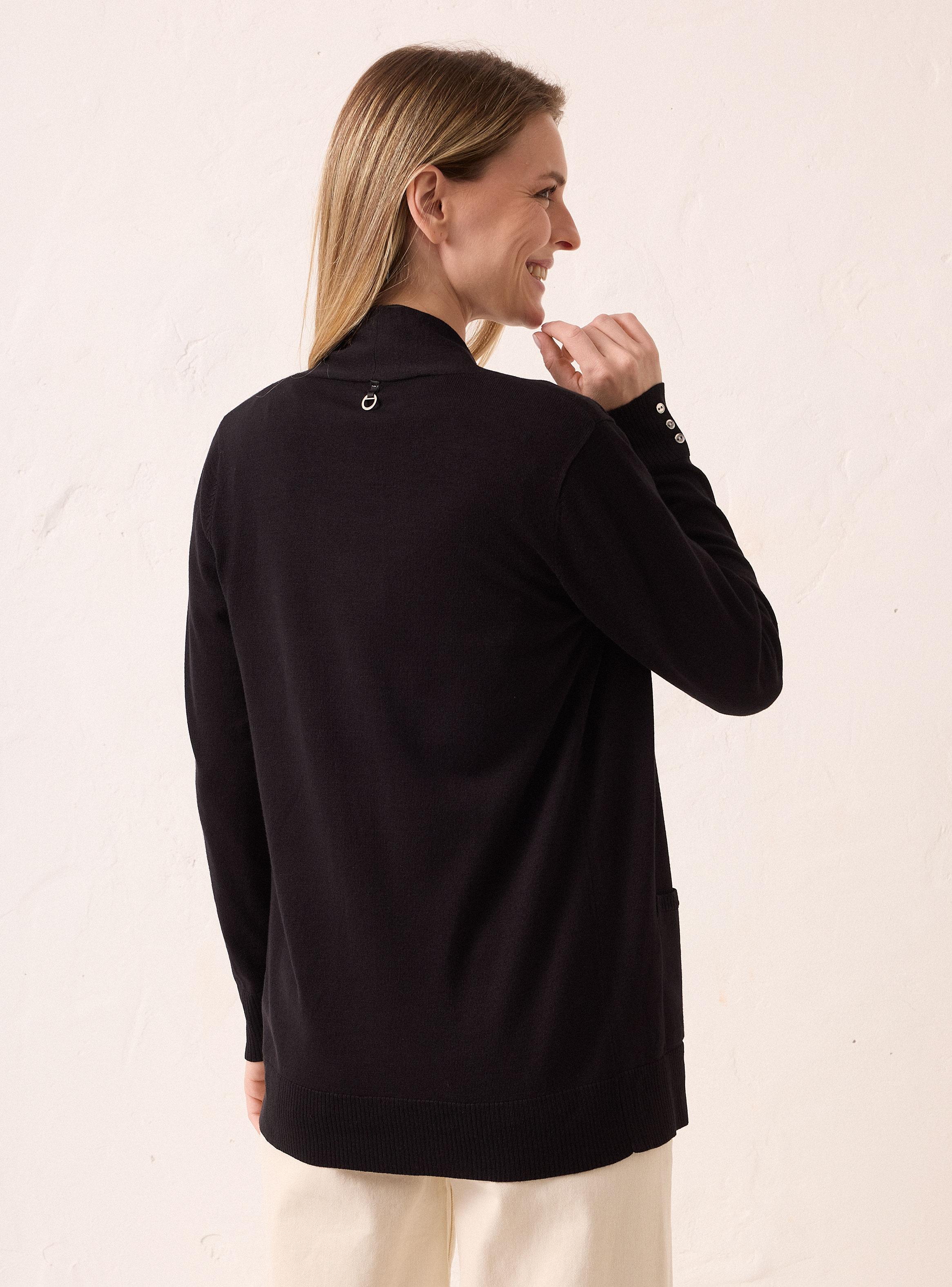 Chaleco Delgado Tipo Kimono con Bolsillos-1