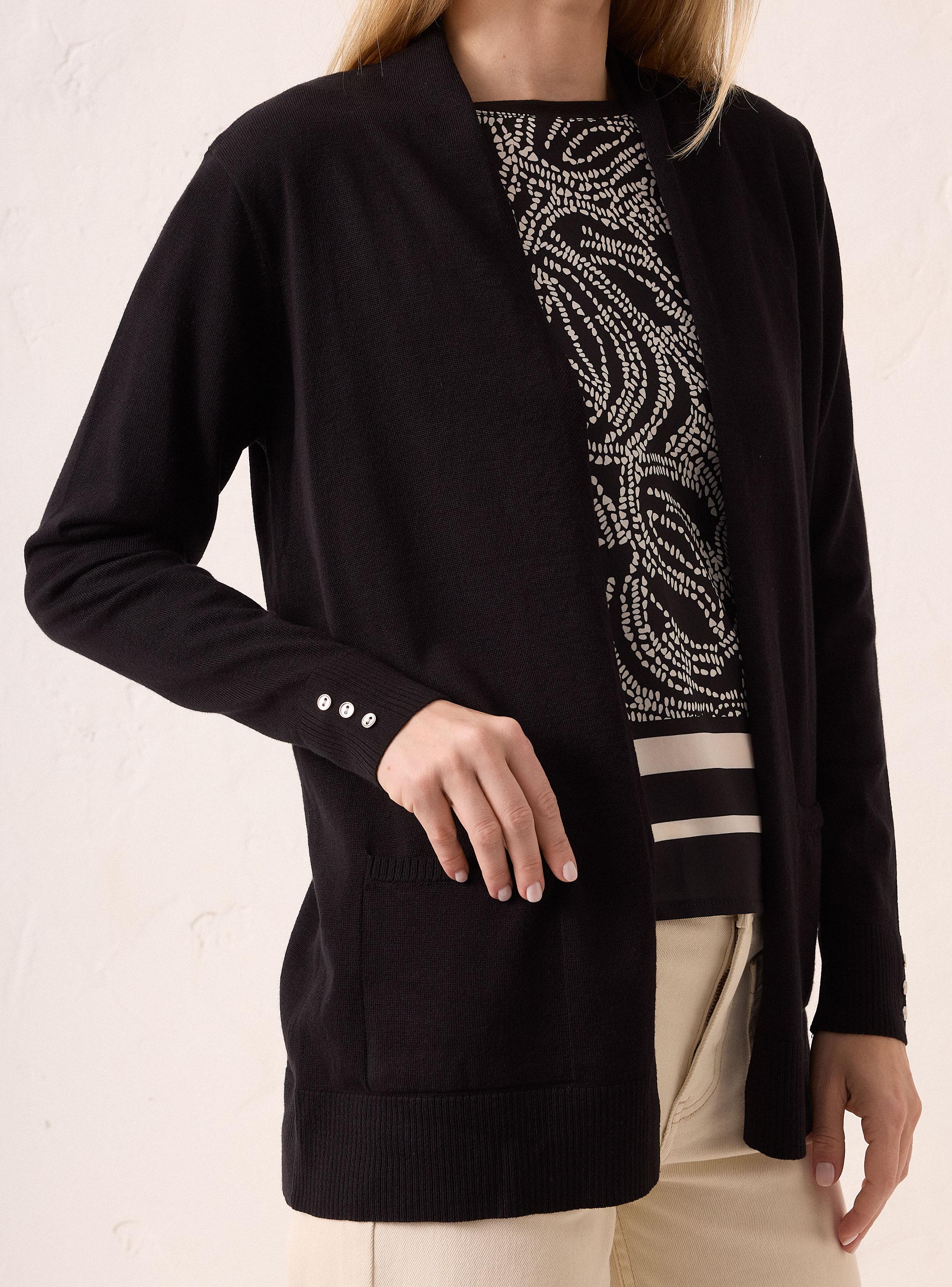 Chaleco Delgado Tipo Kimono con Bolsillos-3