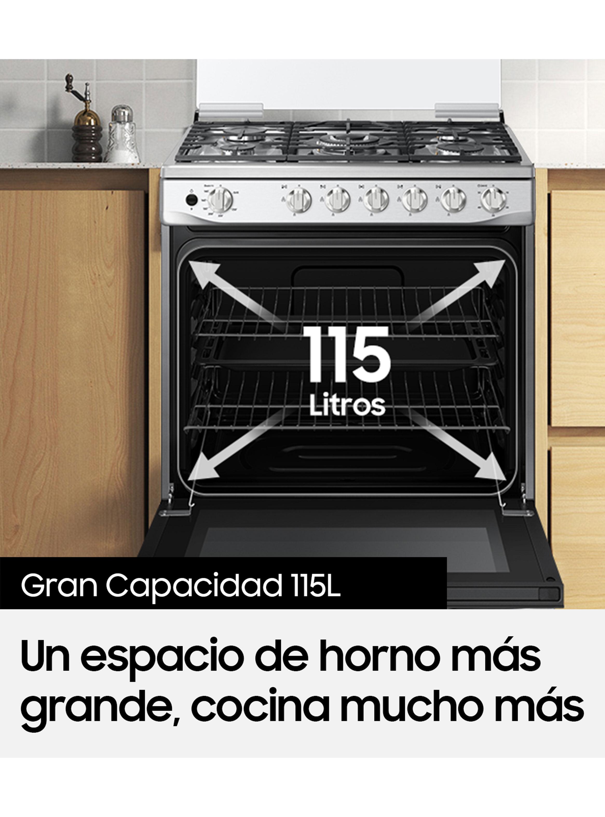 Cocina a Gas 5 Quemadores 1x Quemador Triple Corona Acero Inoxidable NX52A7422CS/ZS-5