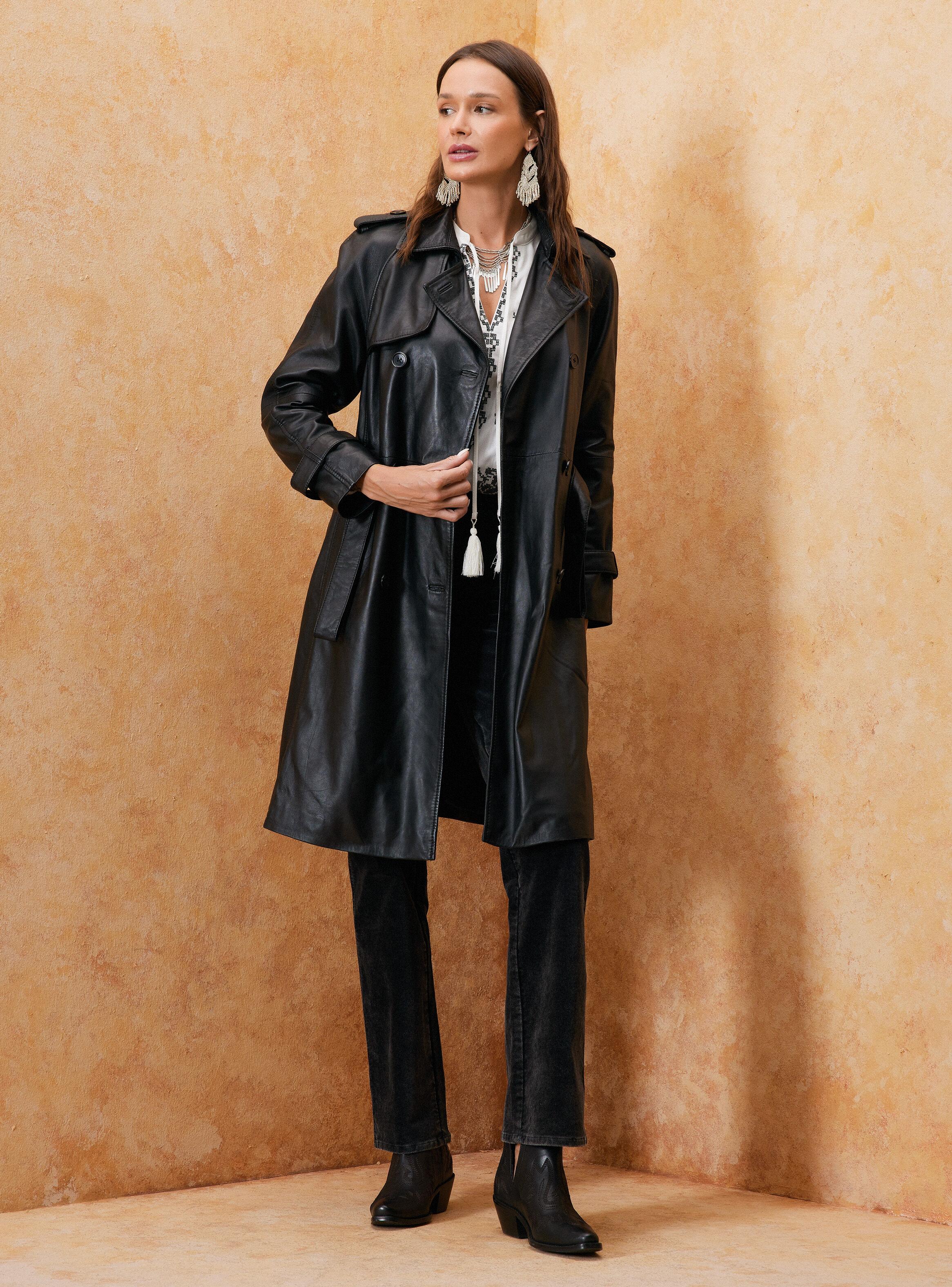 Chaqueta Tipo Impermeable Cuero Desgastado-4