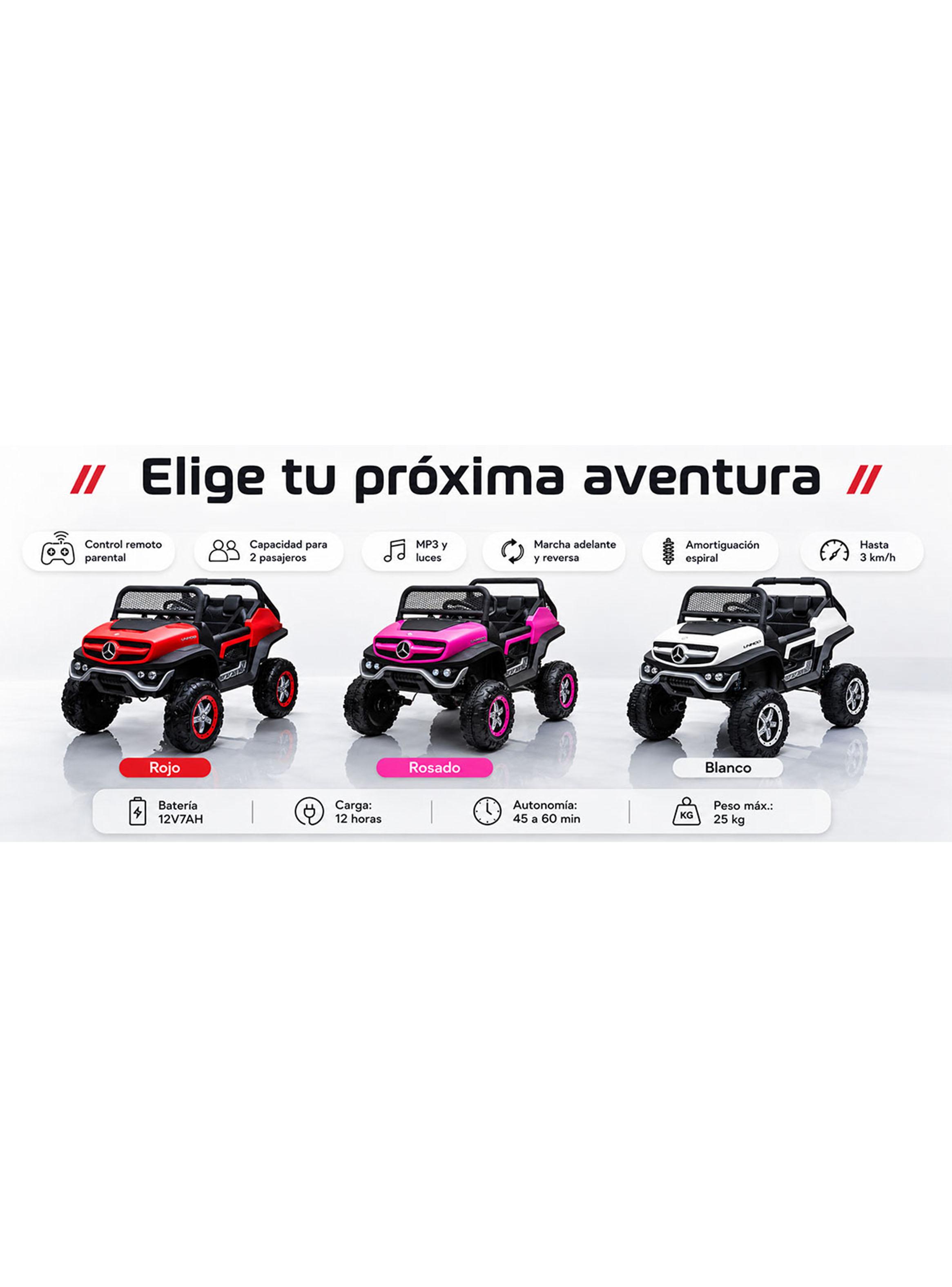 Jeep a Batería Mercedes Benz Rosado 12 Volts-2