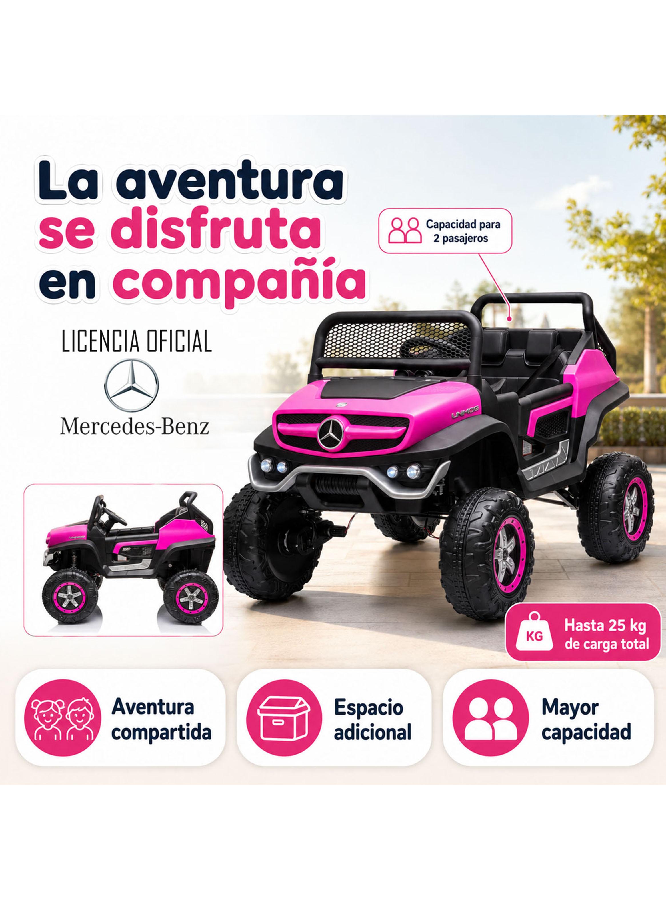 Jeep a Batería Mercedes Benz Rosado 12 Volts-4