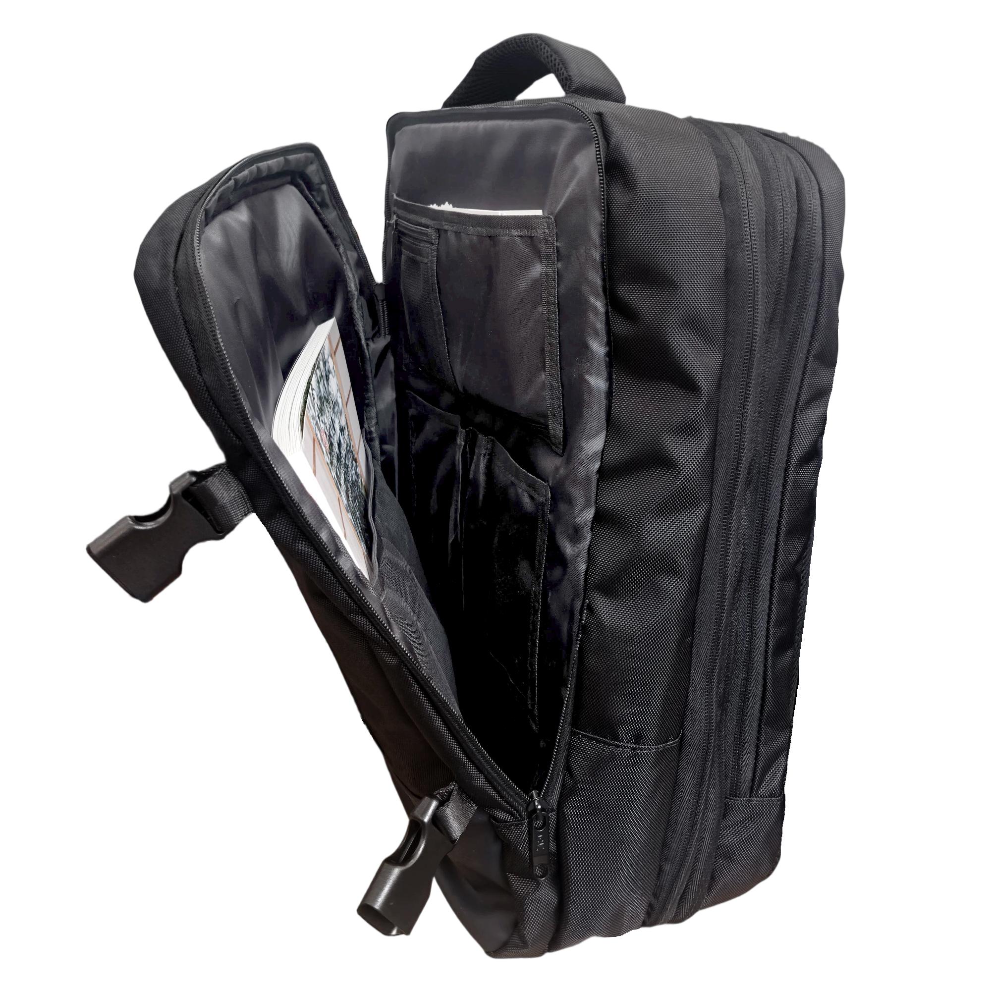 Mochila de Viaje Expandible 55 Litros Negro.-12