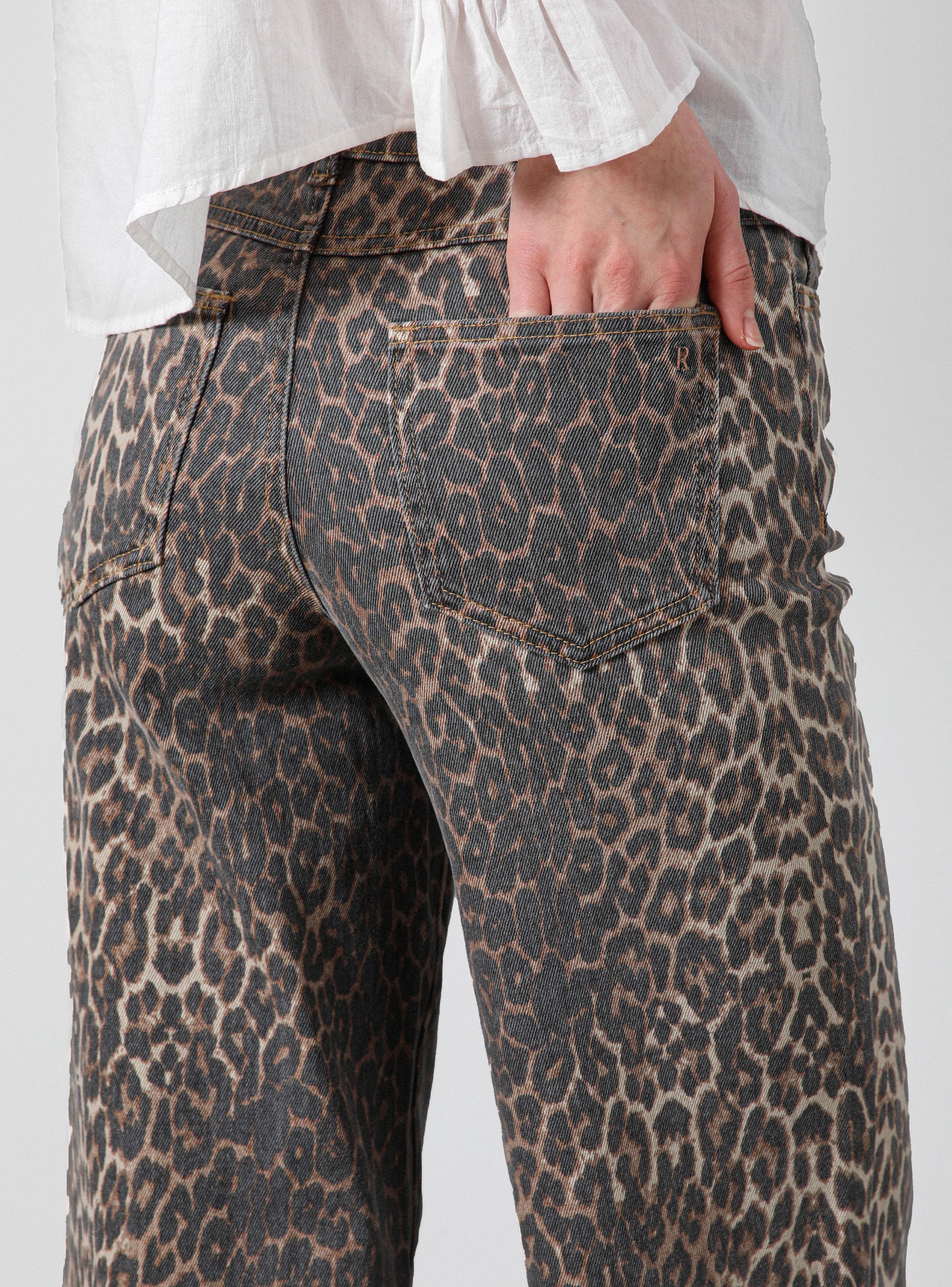 Jeans Pants Animal Print Straight Fit-2