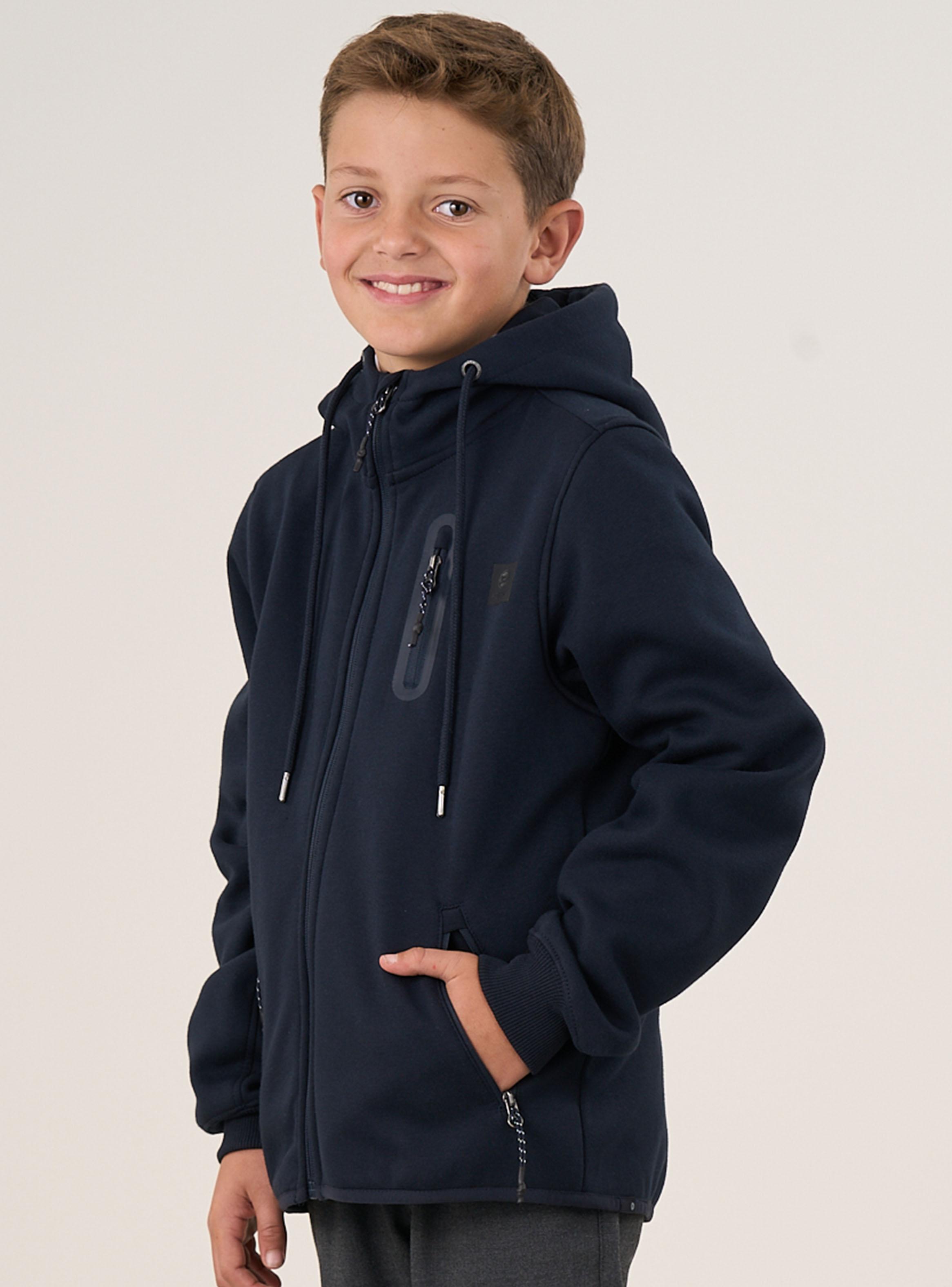 Polerón Escolar Bonded Cierre y Gorro-2