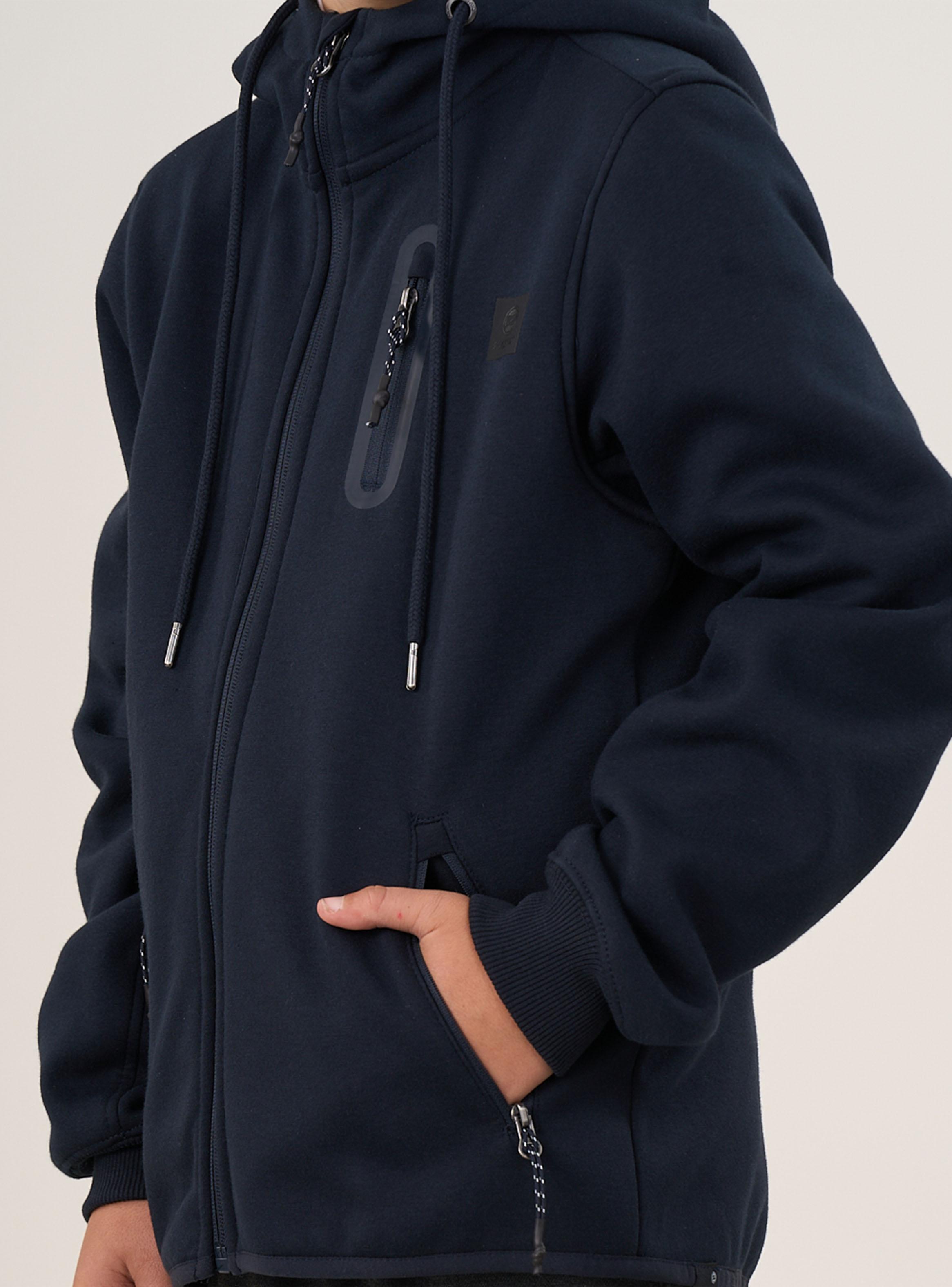 Polerón Escolar Bonded Cierre y Gorro-3