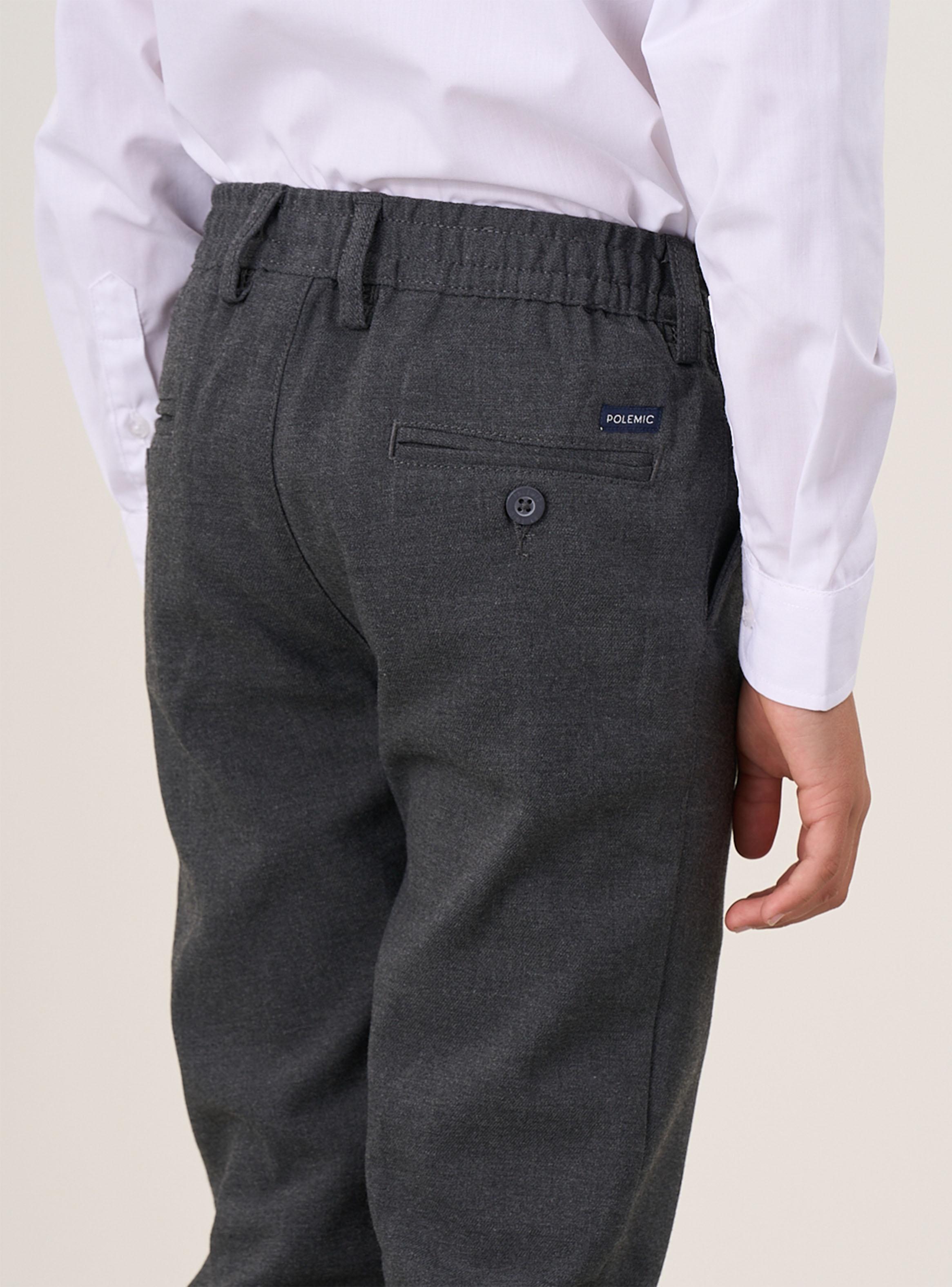 Pantalón Escolar Slim Fit Colegio Gris-3