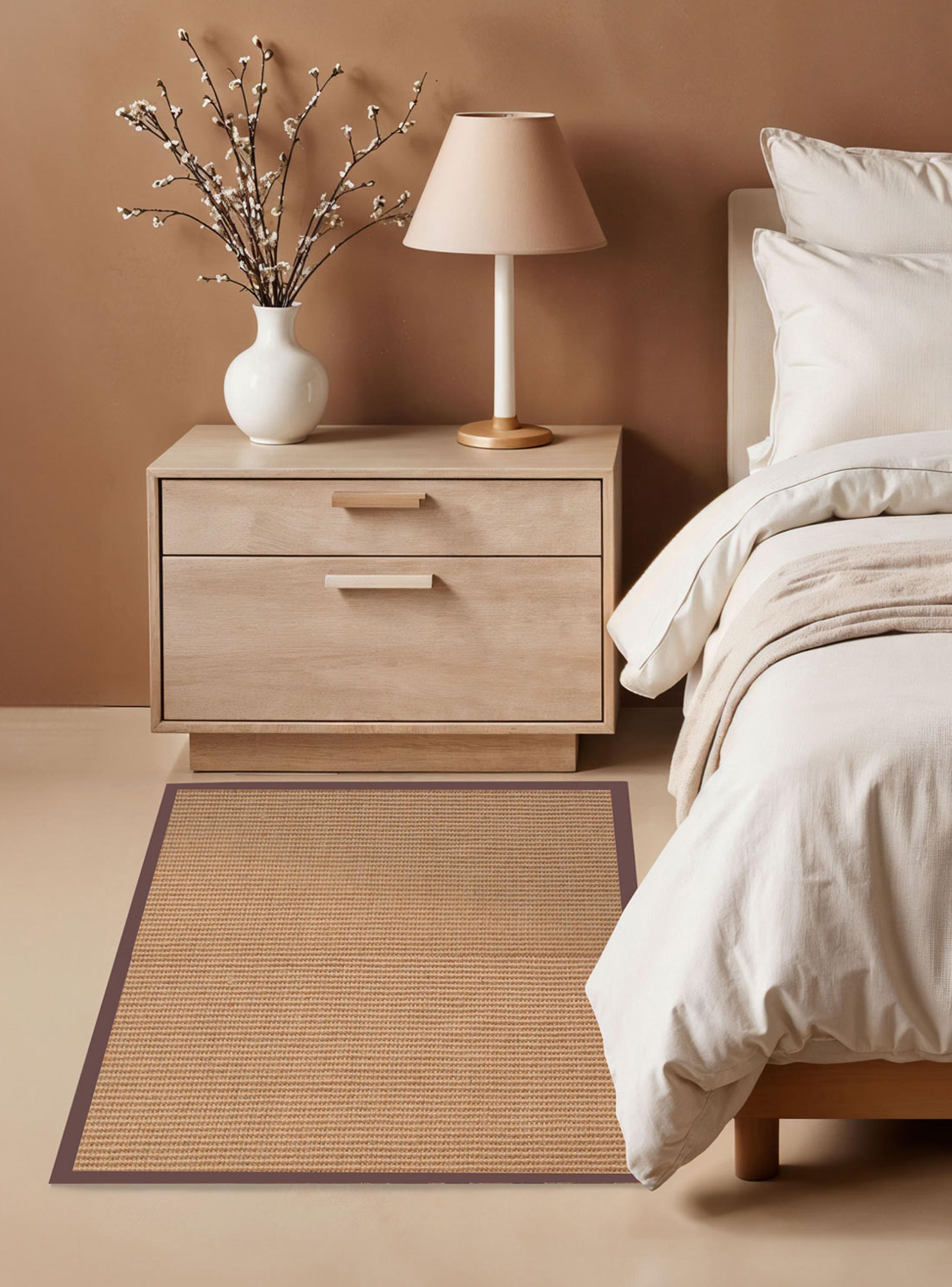 Bajada de Cama Yute Boder 60x120 cm Café-4