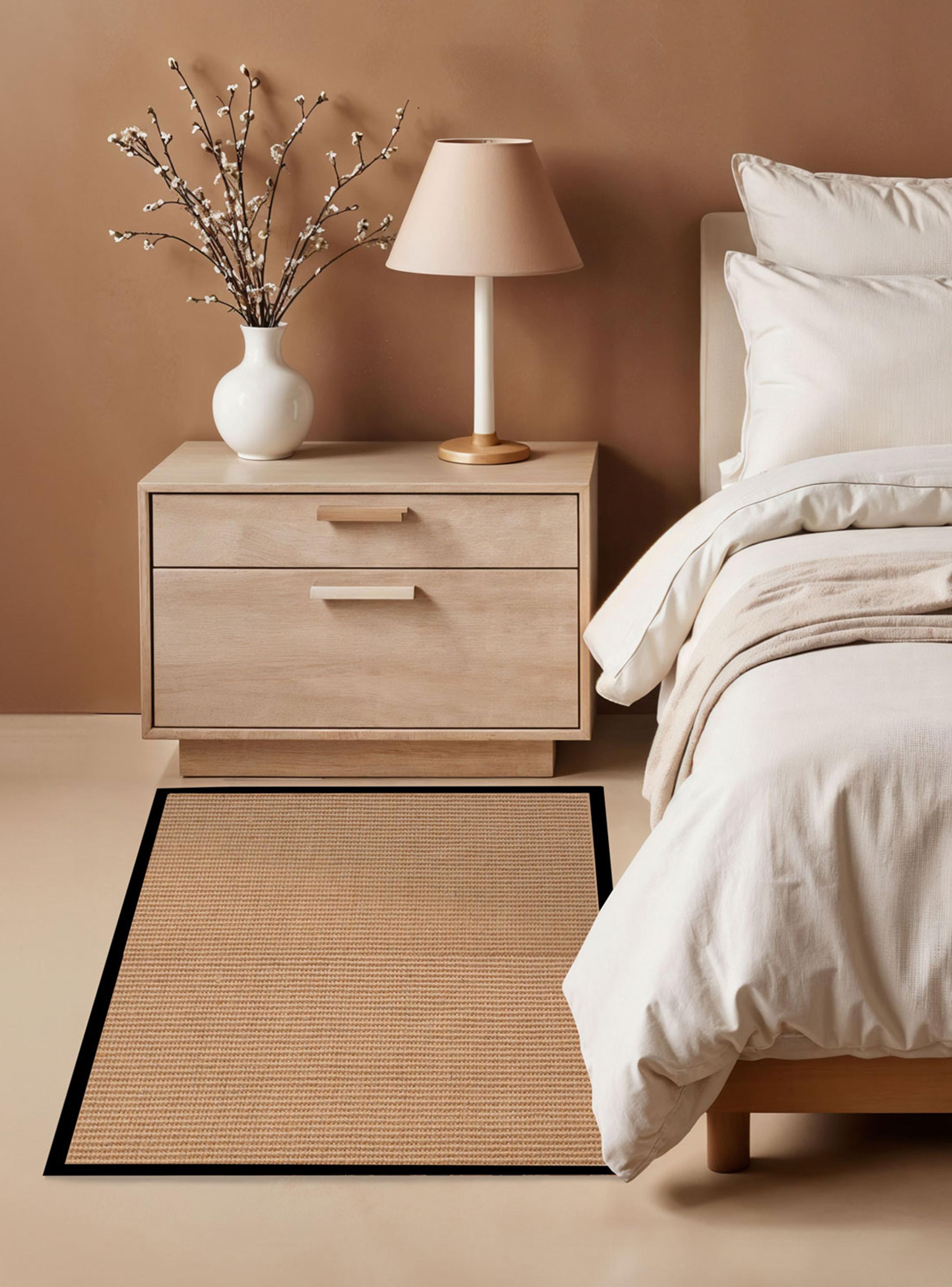 Bajada de Cama Yute Boder 60x120 cm Café Negro-4