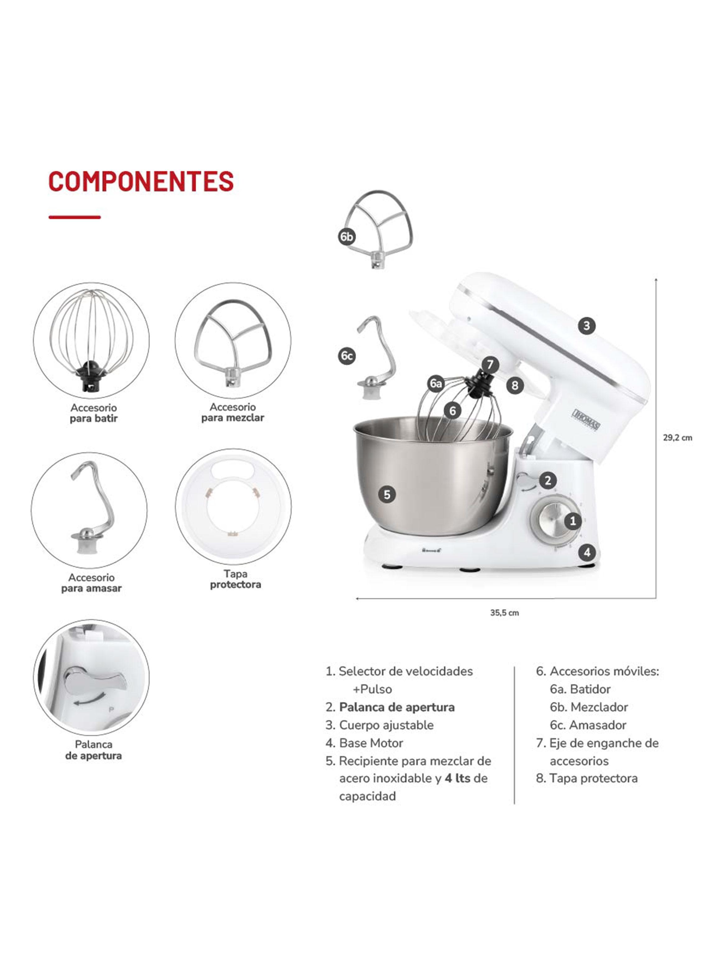 Batidora de Pedestal Planetaria 4 Litros TH-911B-1