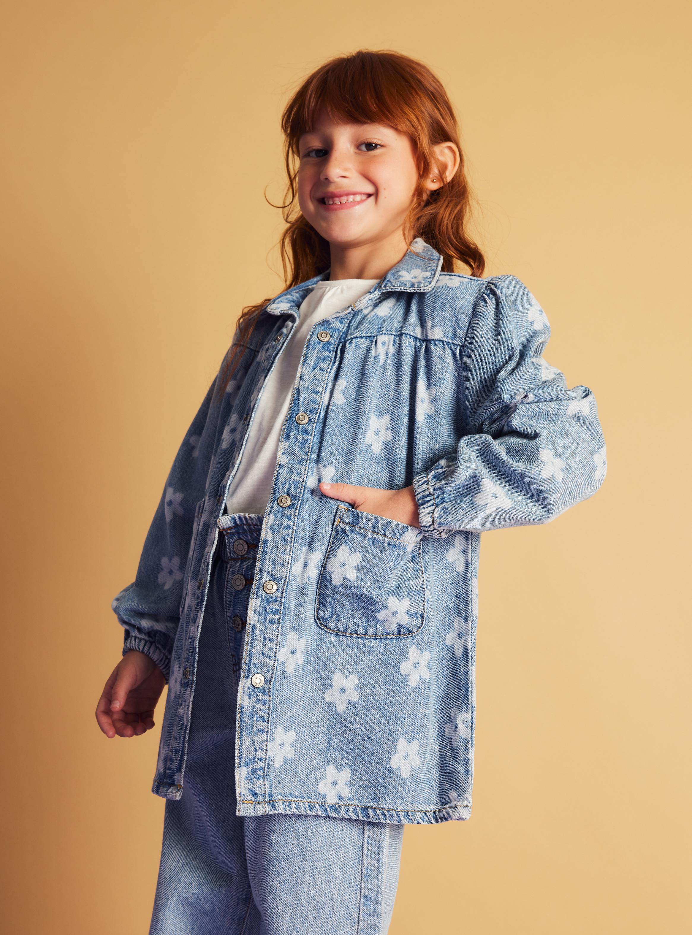 Chaqueta Denim Estampado Flores-4