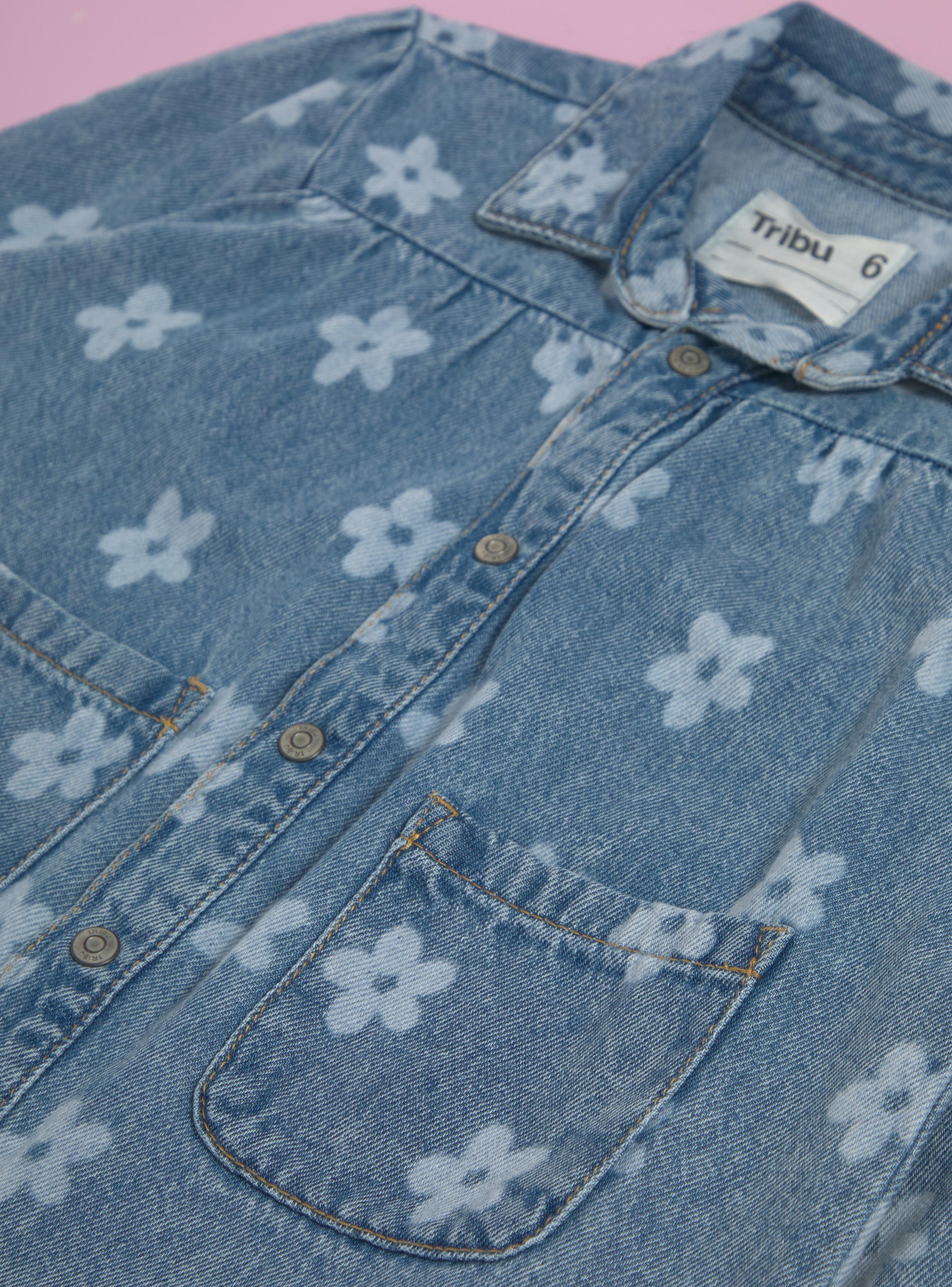 Chaqueta Denim Estampado Flores-2