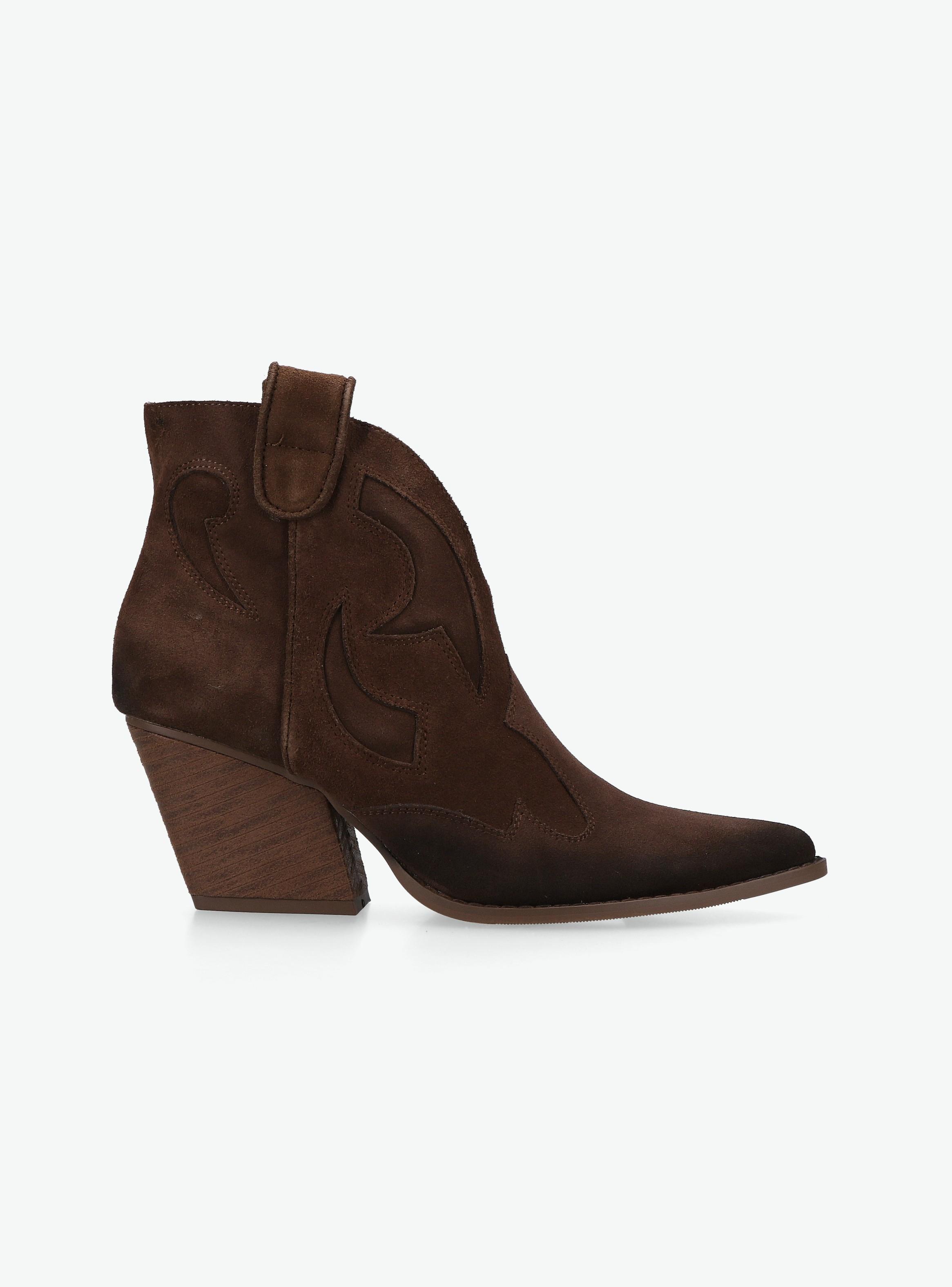 Botín Corto Western Cuero Vaquero Mujer-0