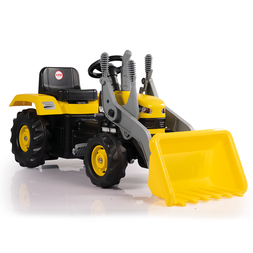 Tractor a Pedales con Excavadora Amarillo-2
