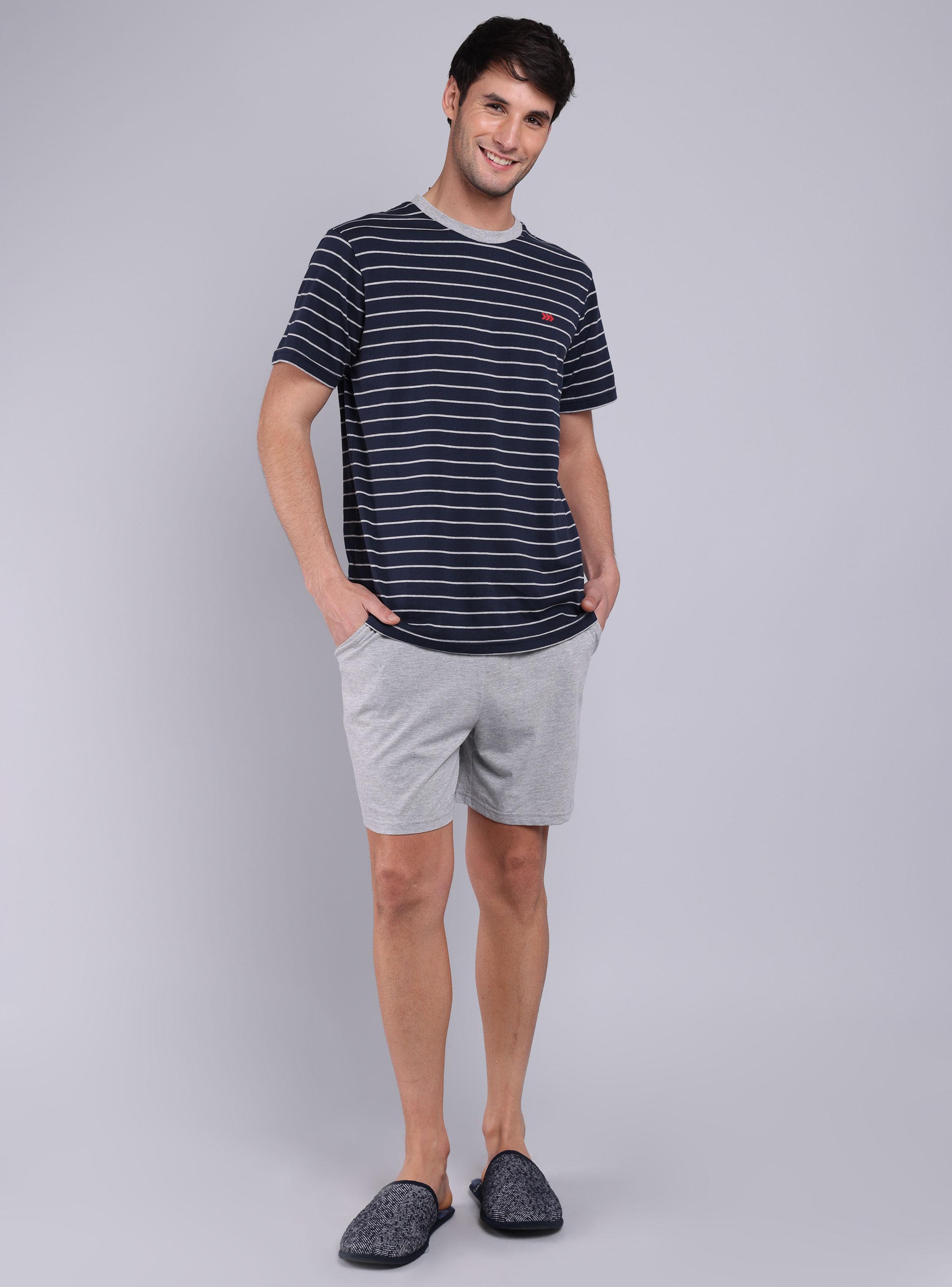Pijama Corto Navy 2 Piezas-4