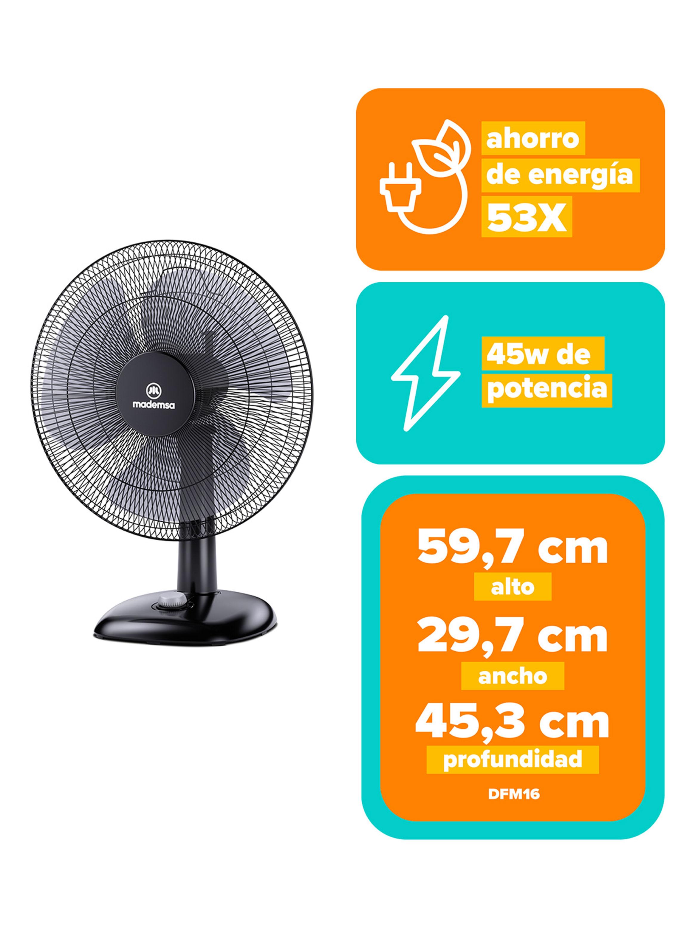 Ventilador de Sobremesa 16'' 45W DFM16 Negro-2