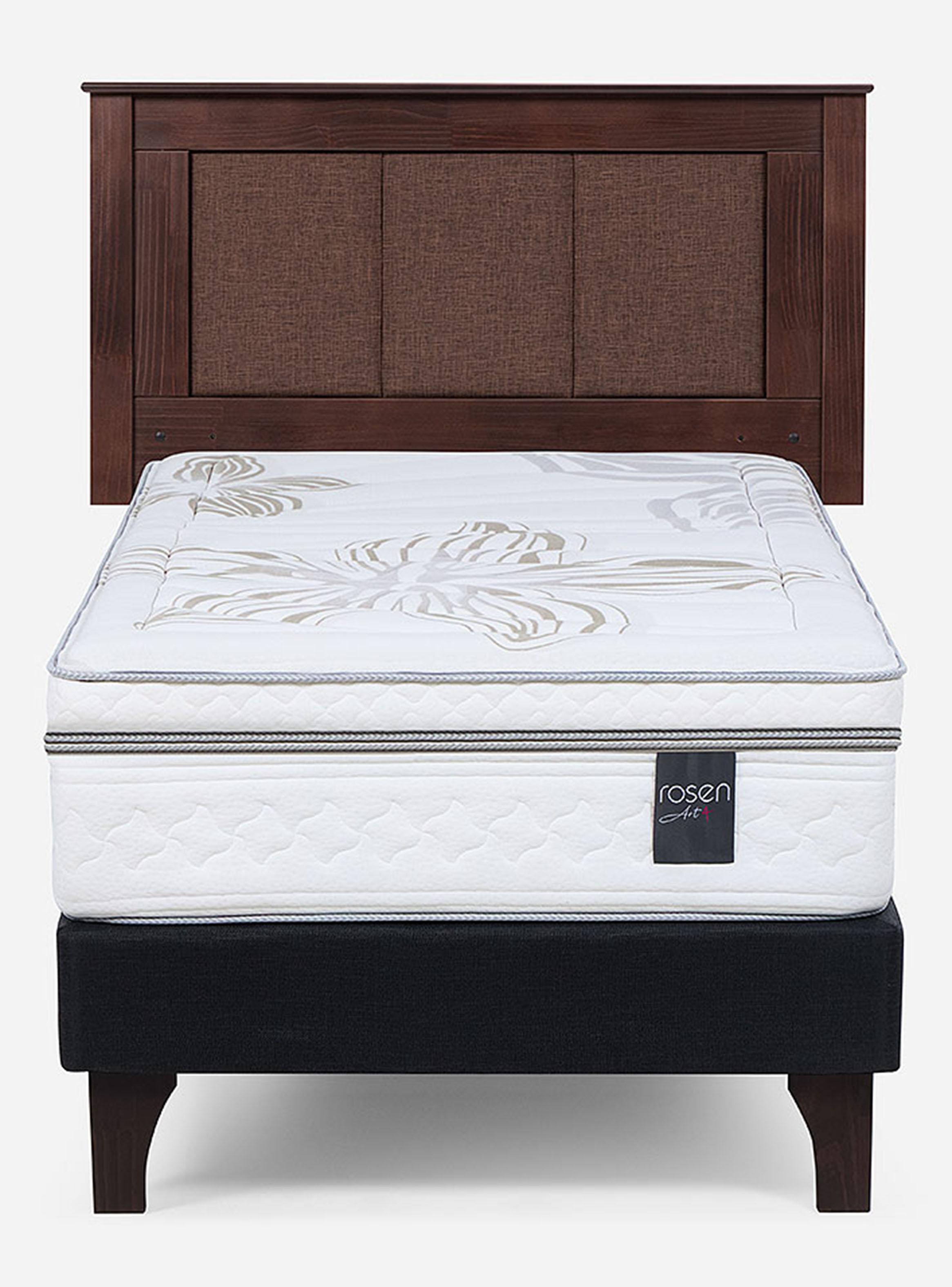 Cama Europea Art 4 1.5 Plazas + Respaldo Rachel-1