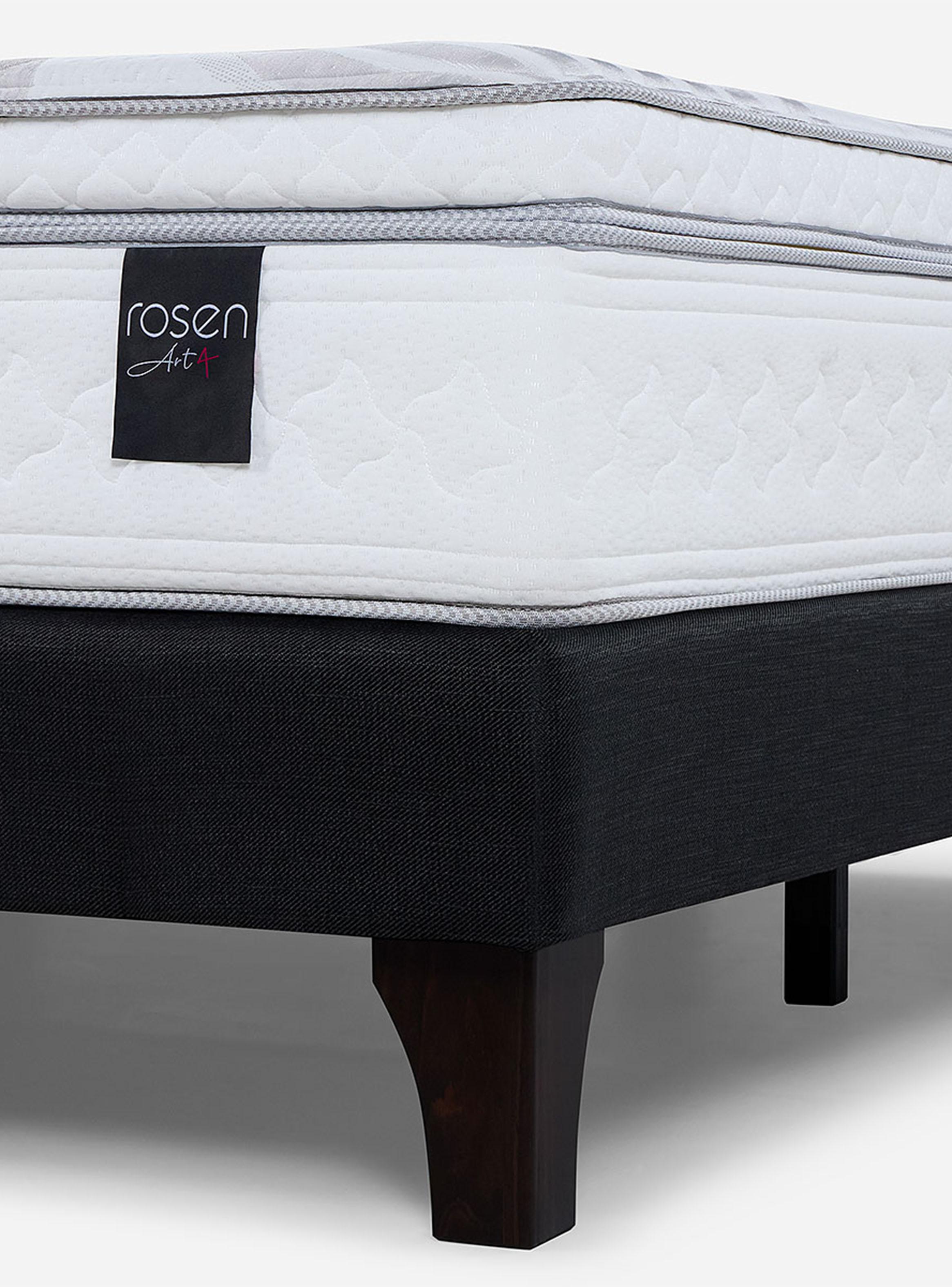 Cama Europea Art 4 1.5 Plazas + Respaldo Rachel + Velador-4