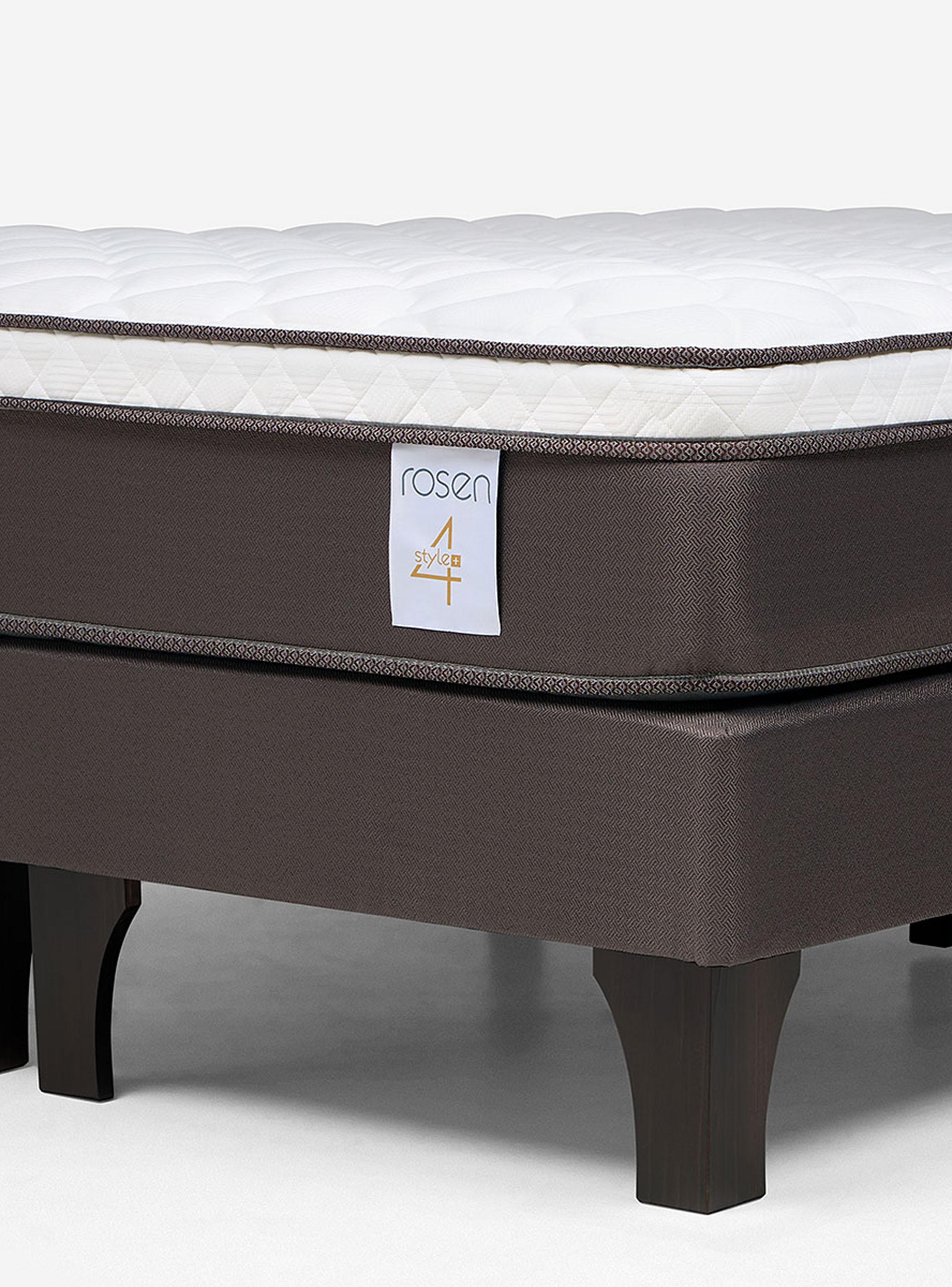 Cama Europea New Style 4 Plus Base Dividida 2 Plazas + Set Muebles Lucio grafito-3