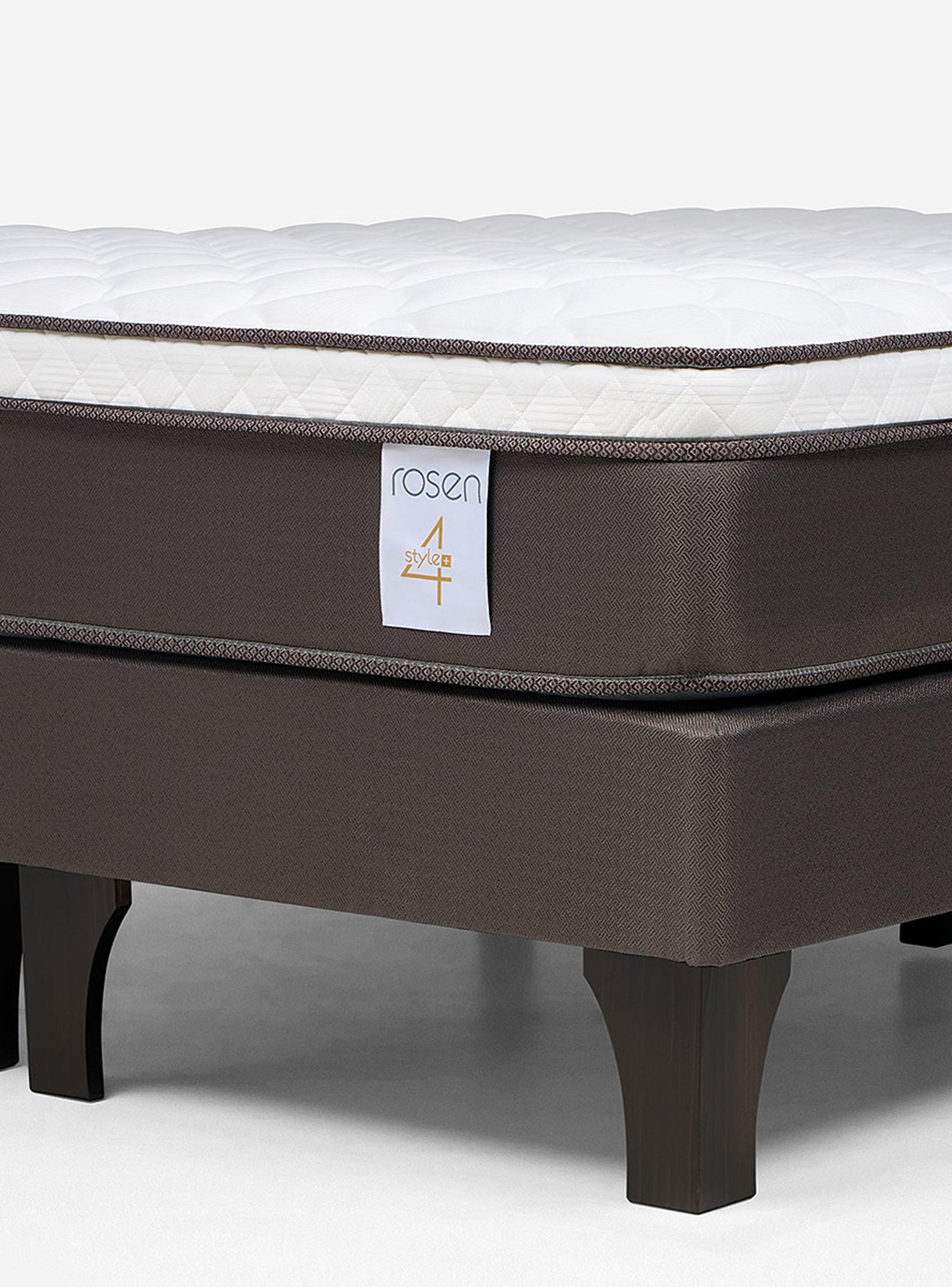 Cama Europea New Style 4 Plus Base Dividida 2 Plazas + Respaldo Lucio grafito-3