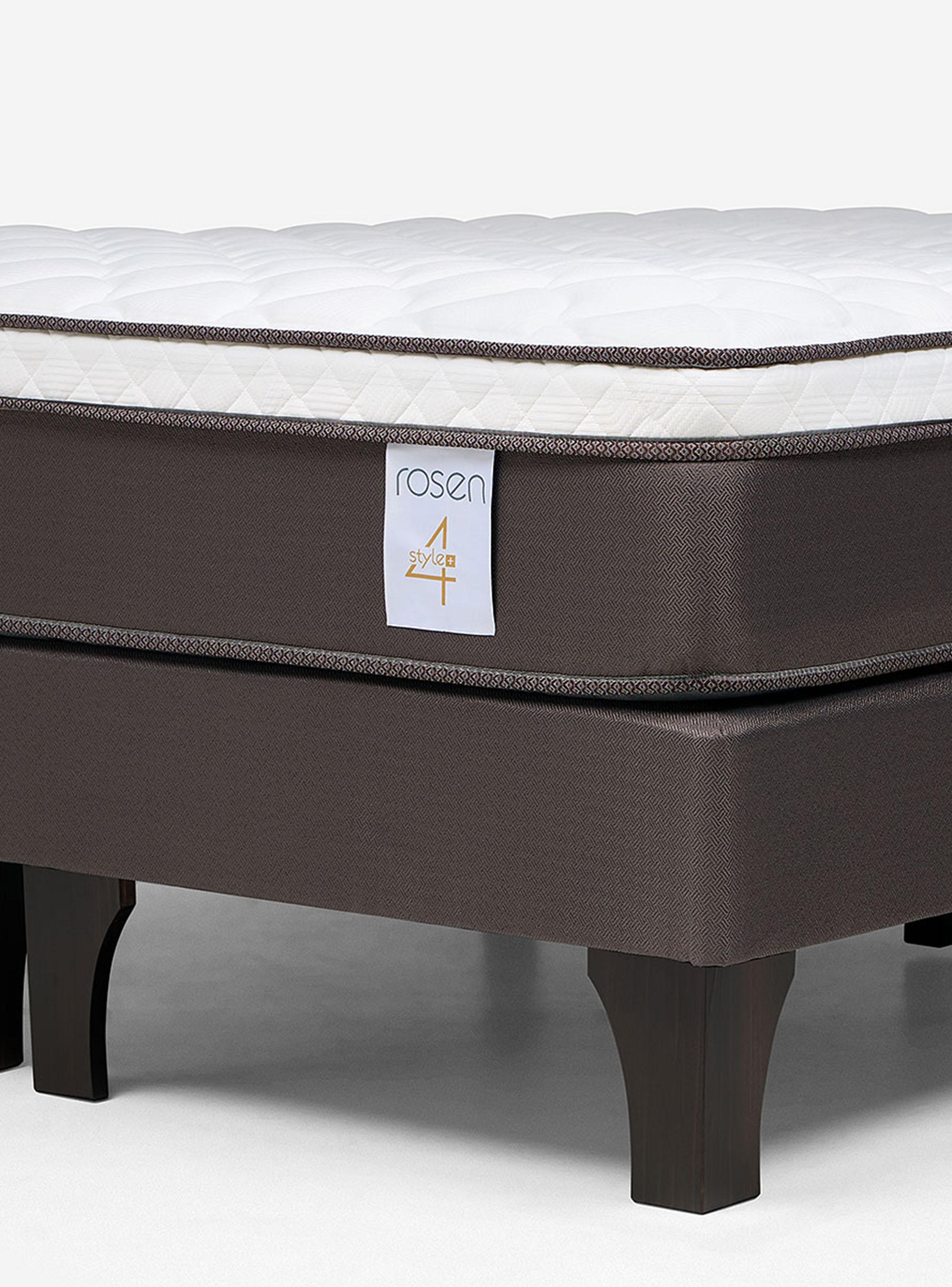 Cama Europea New Style 4 Plus Base Dividida 2 Plazas + Respaldo Lucio Chocolate-3