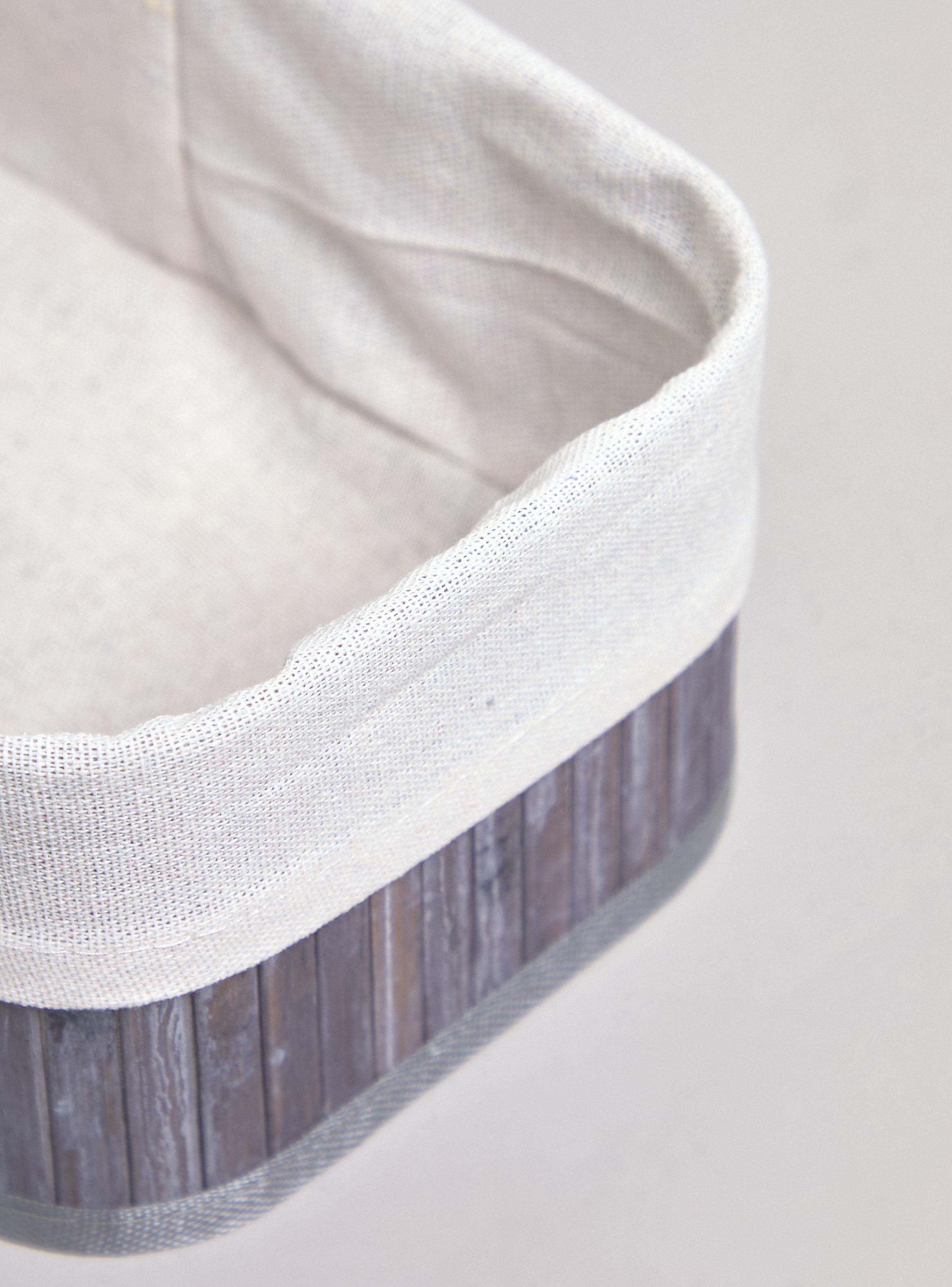 Canasto Tela Bambu Gris M-2
