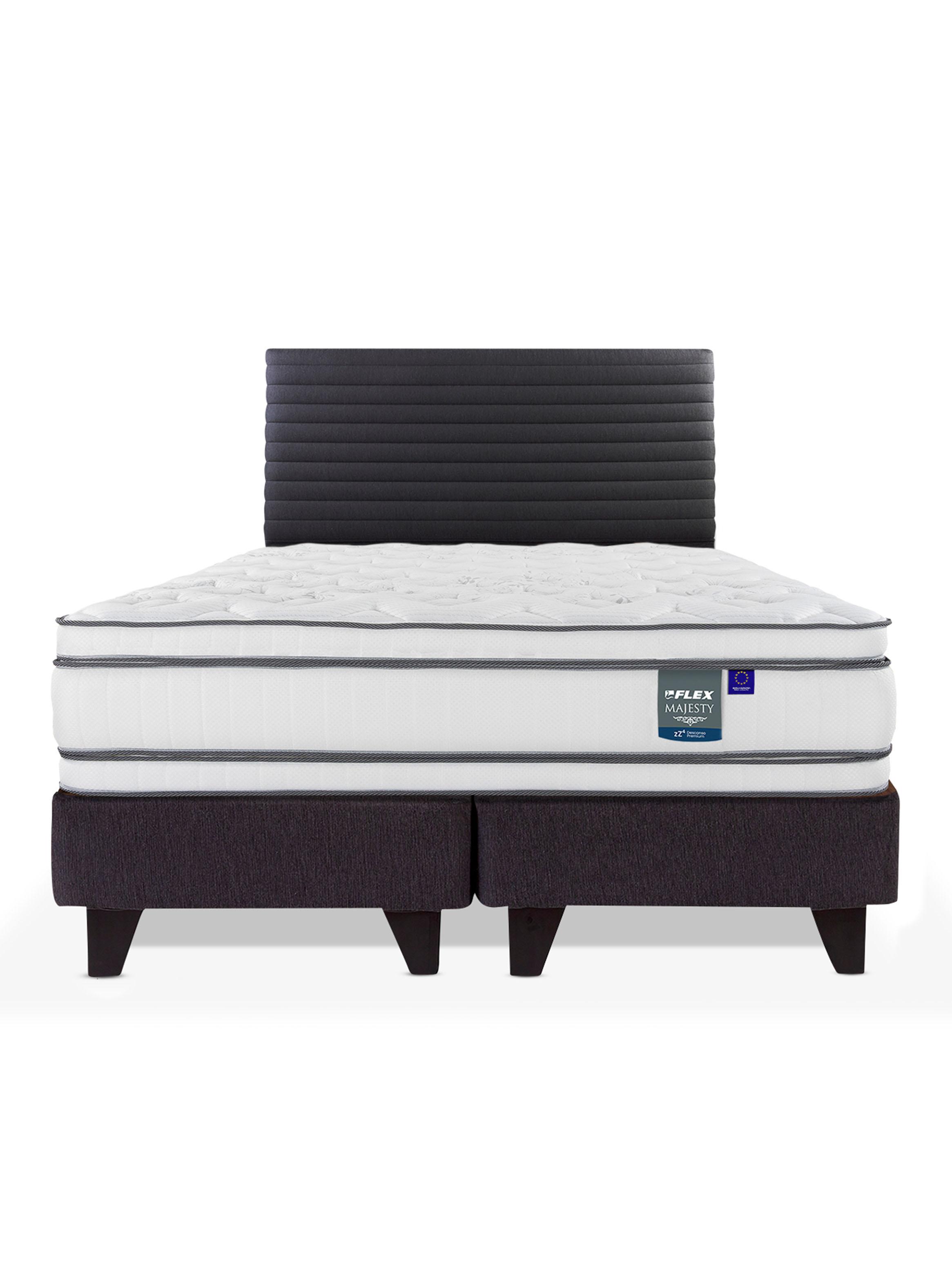 Cama Europea Majesty Base Dividida 2 Plazas + Respaldo Modern-2