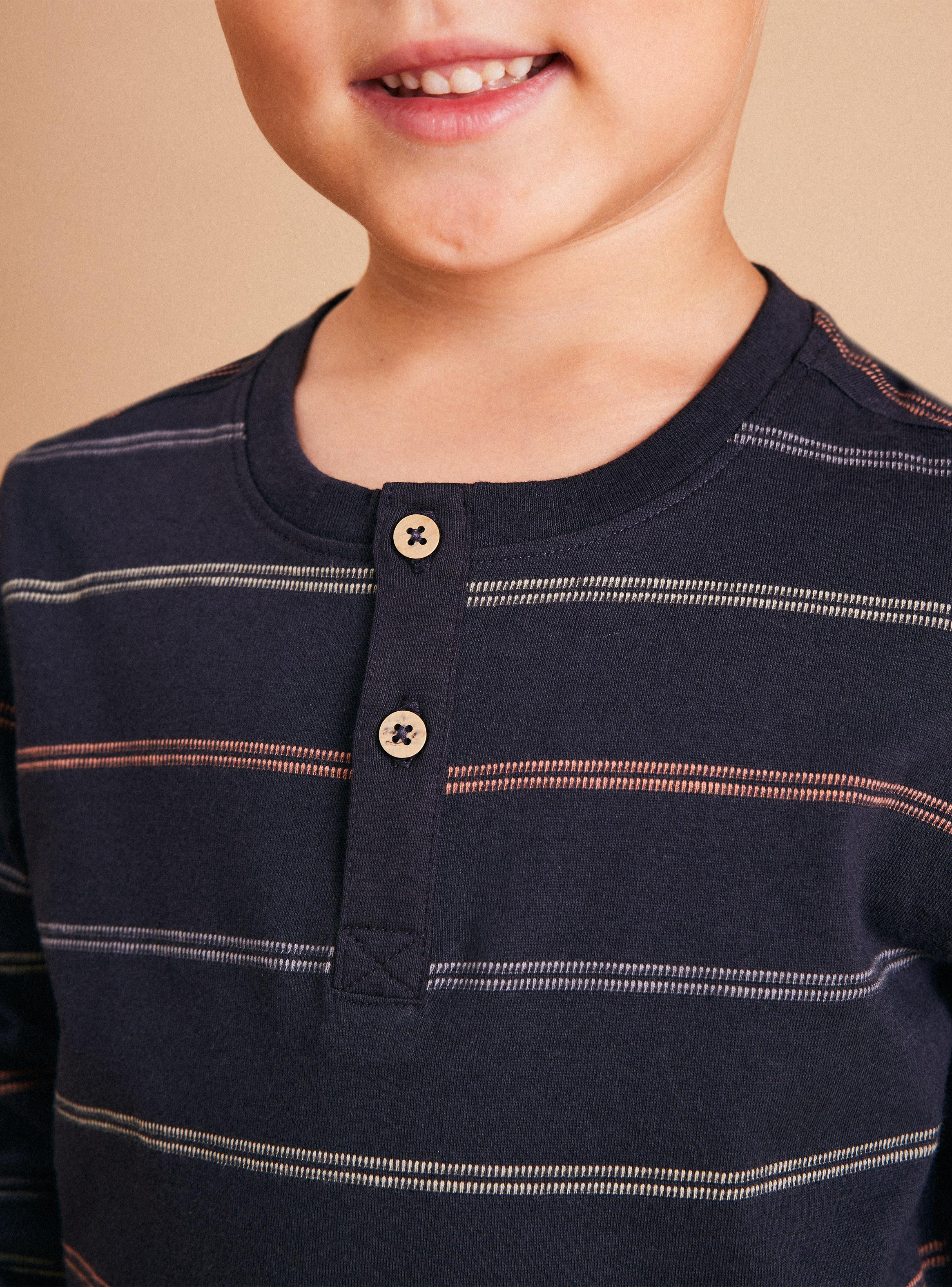 Polera Henley Botones Rayas Dobby-3
