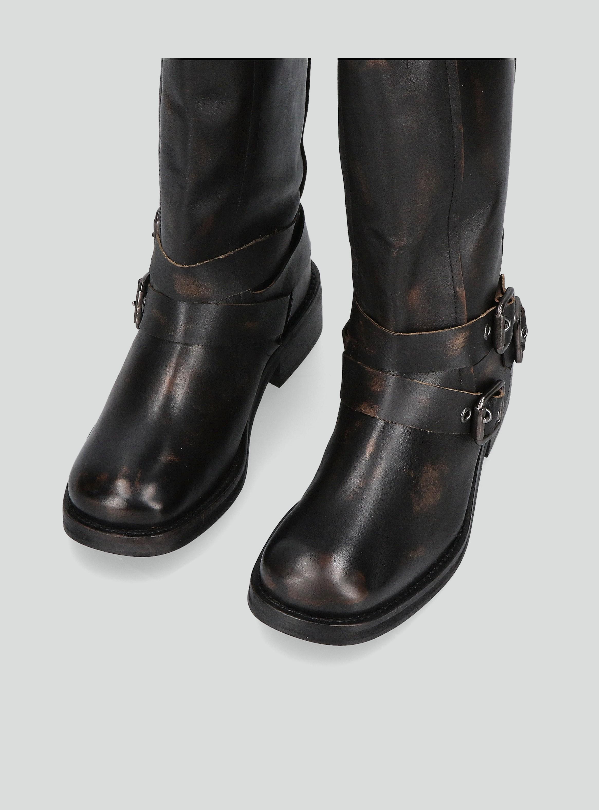 Bota Biker Cuero Mujer-2