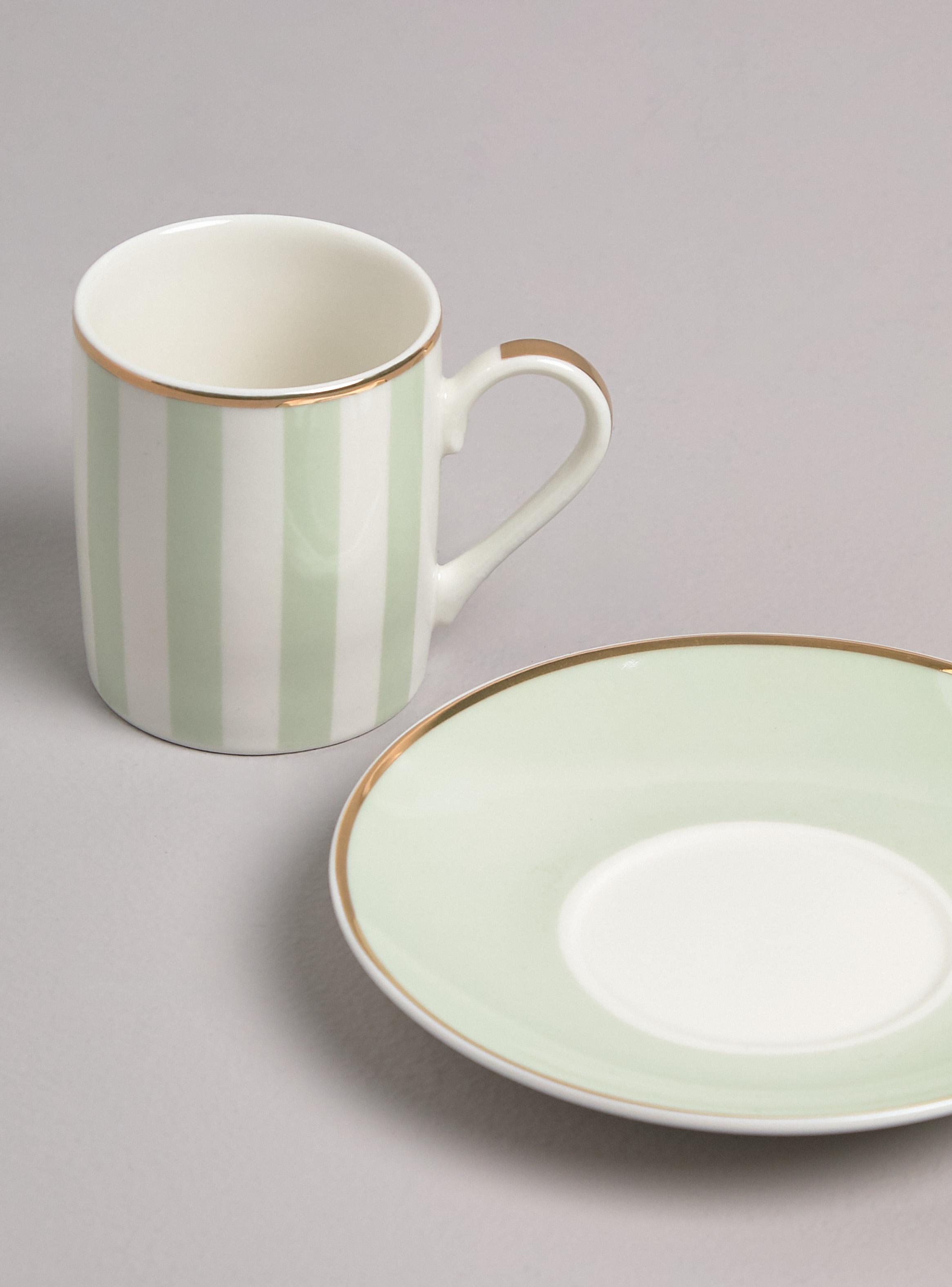 Taza Café 100 ml + Platillo Verde Agua-2