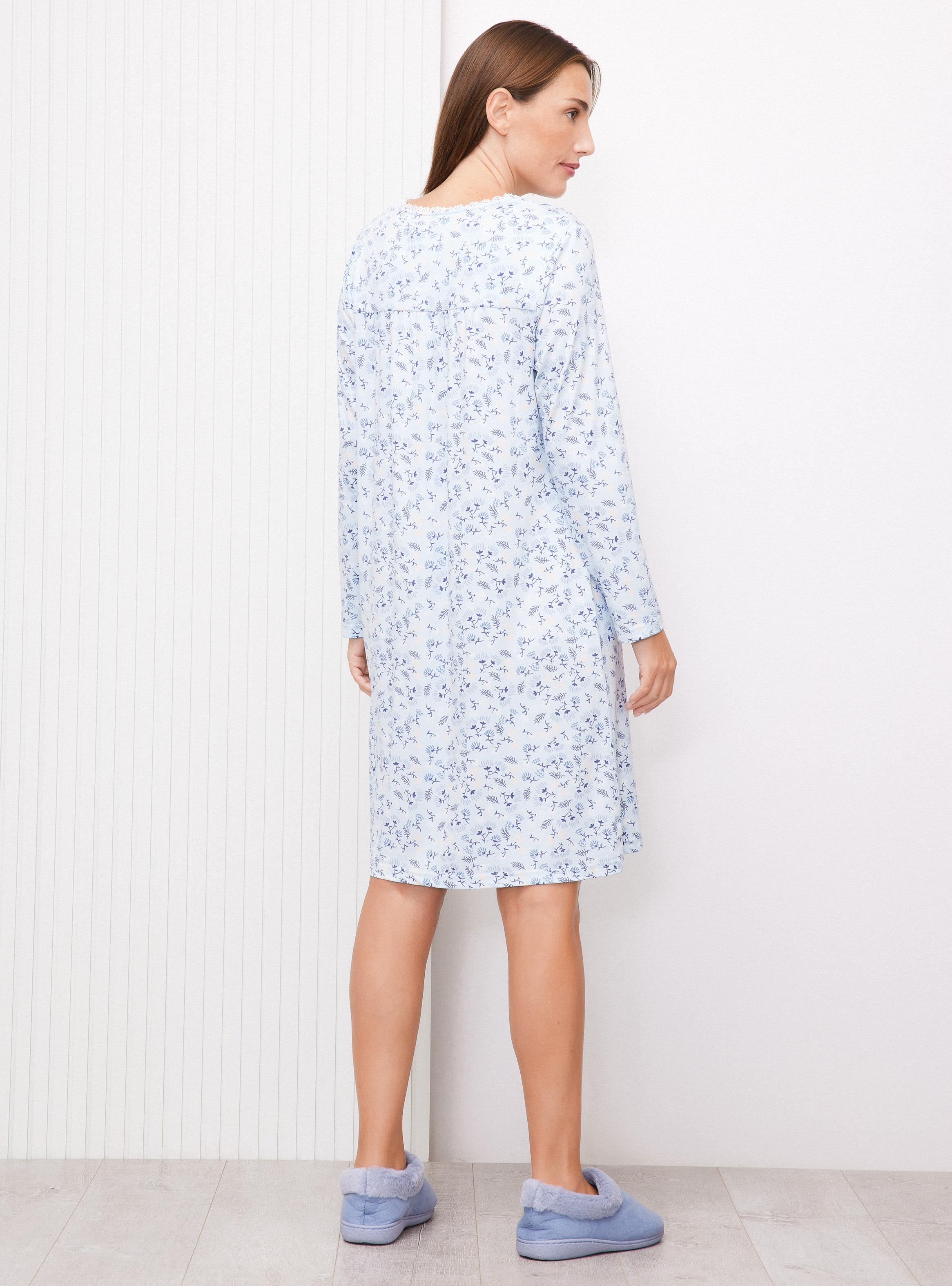 Camisa de Dormir Full Print Tacto Peach Mini Encaje-5