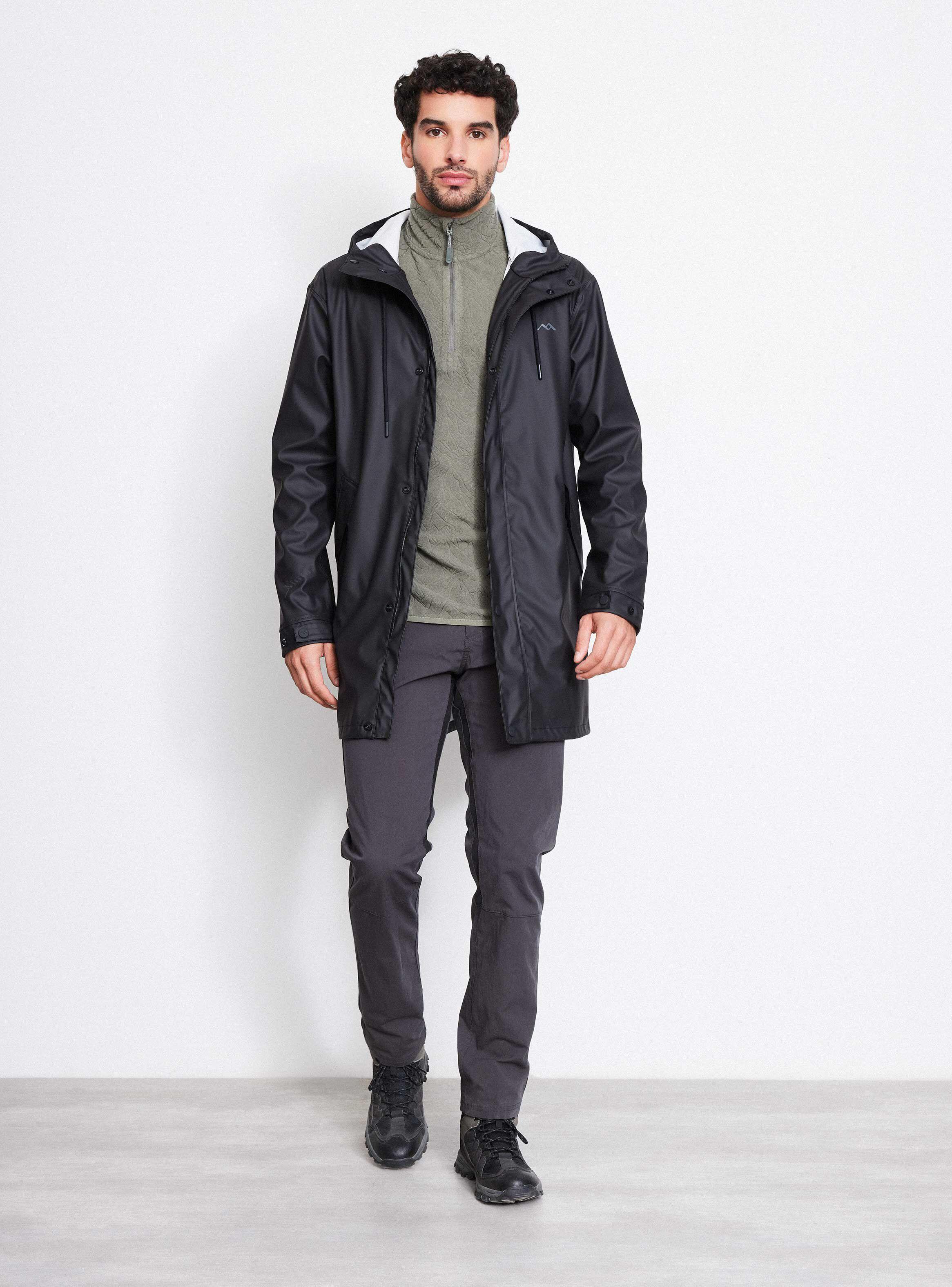 Chaqueta Abrigo Impermeable Largo-4