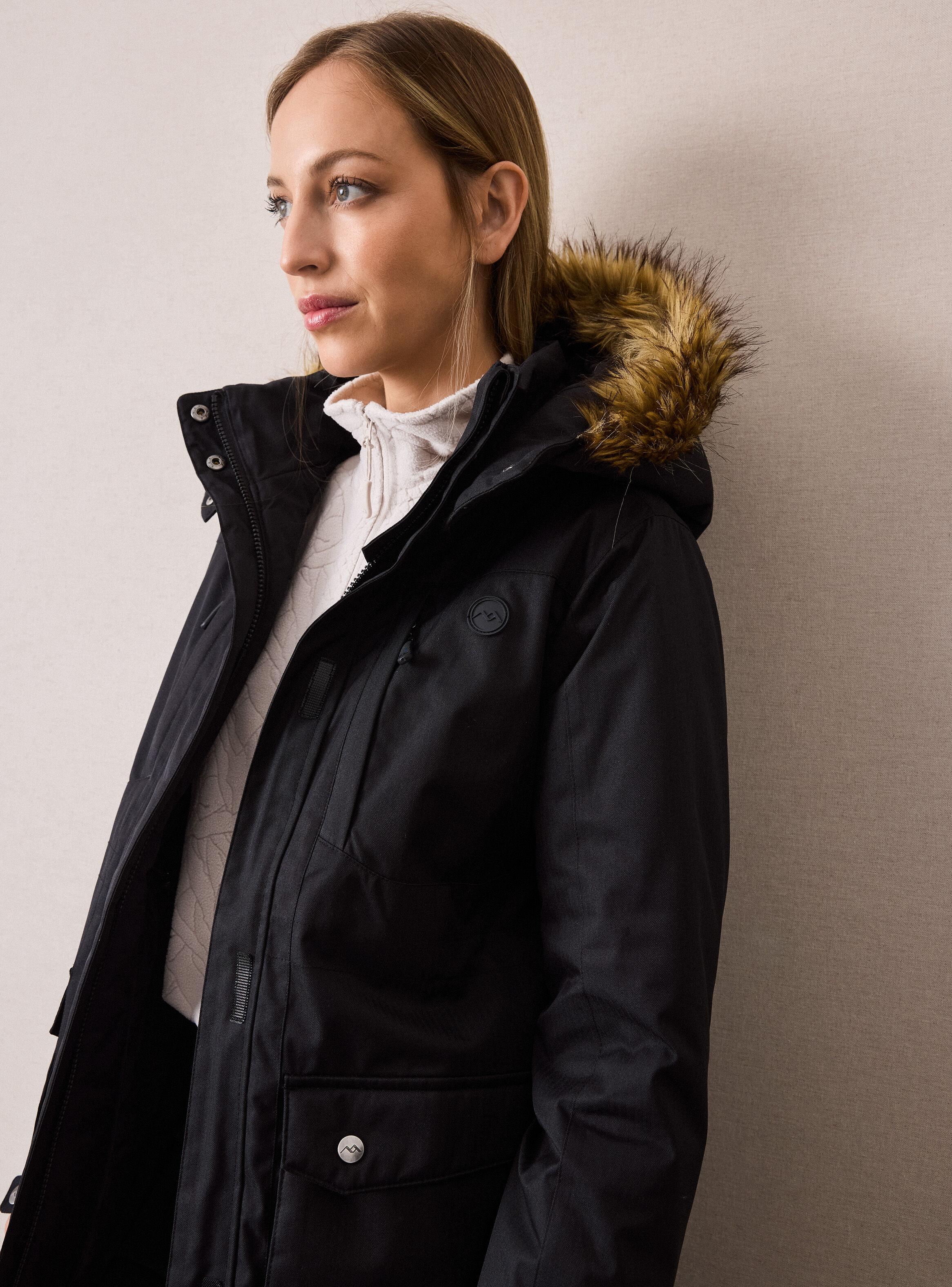 Parka Larga Gorro con Piel Desmontable-2