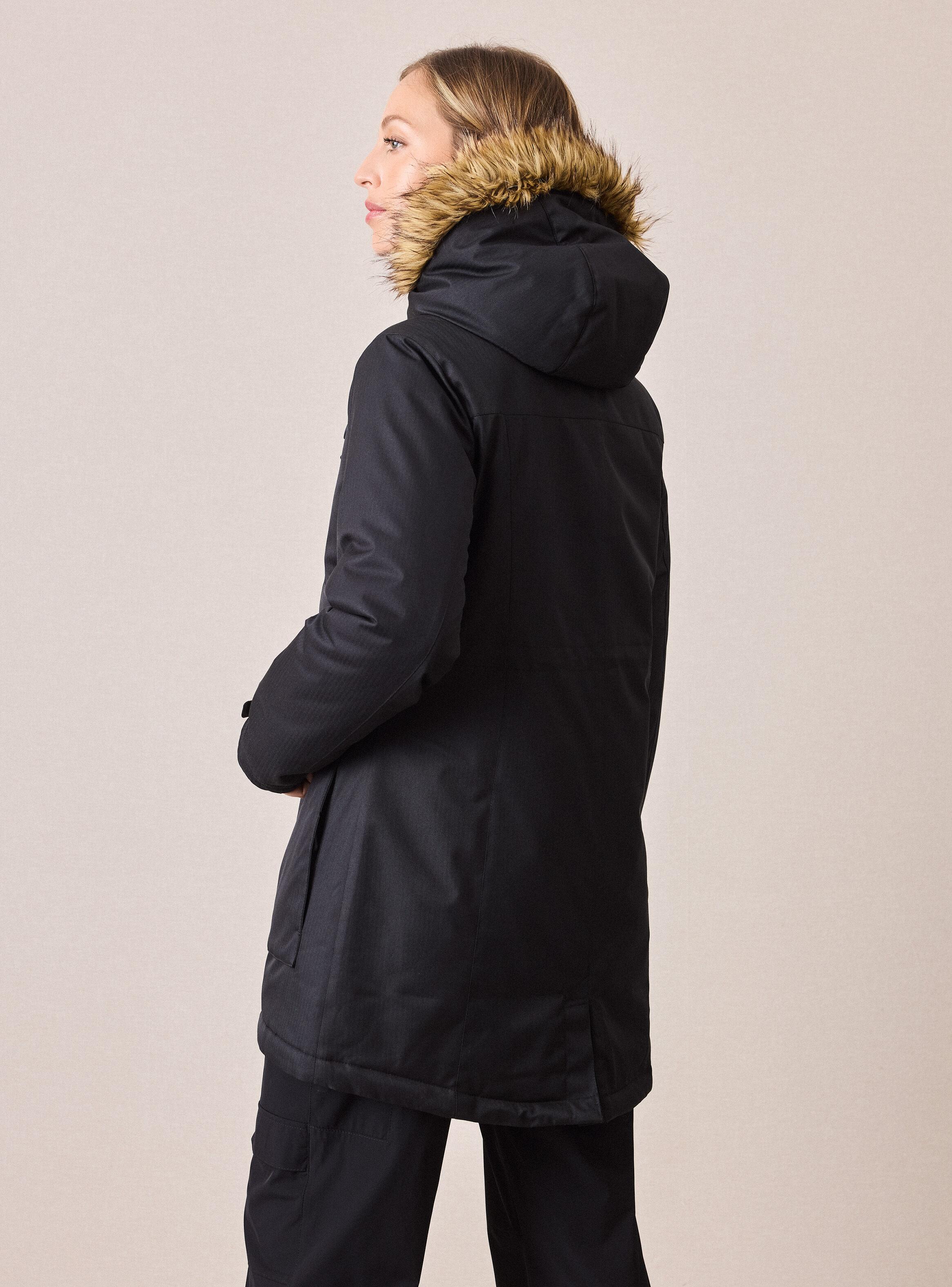 Parka Larga Gorro con Piel Desmontable-1